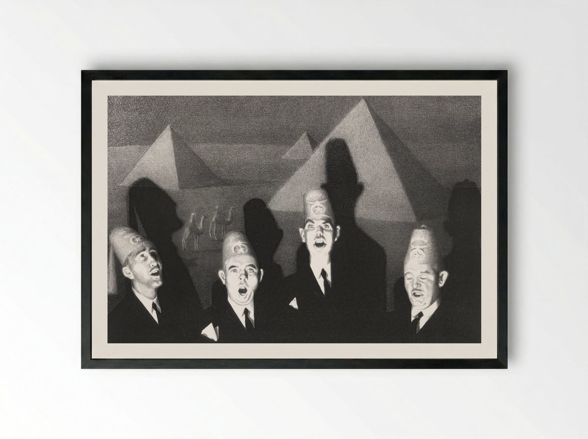 Shriner's Quartet - Grant Wood - Framed Print Black