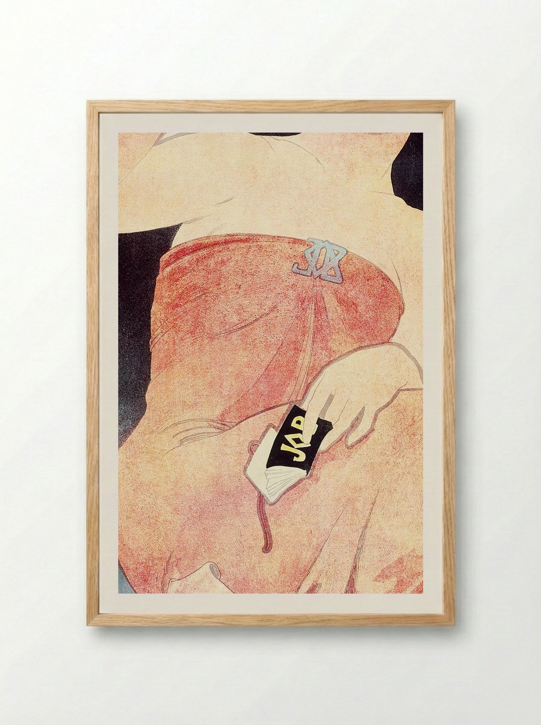 JOB (Woman Smoking) - Alphonse Mucha - Framed Print Wood