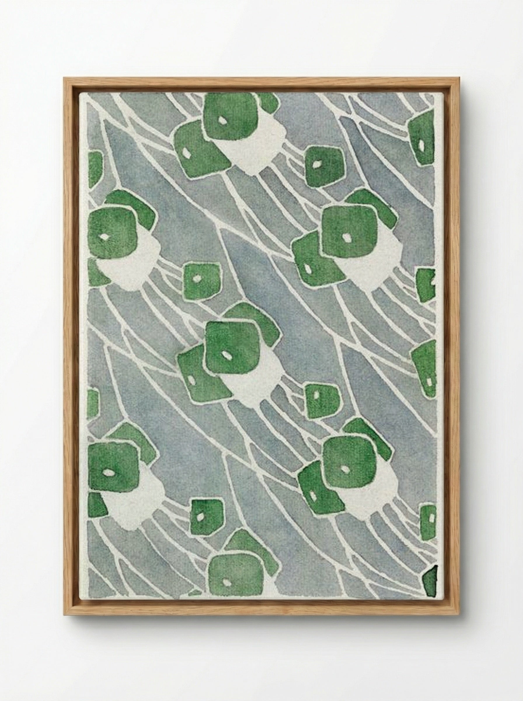Green Geometric - Hannah Borger Overbeck - Framed Canvas Wood