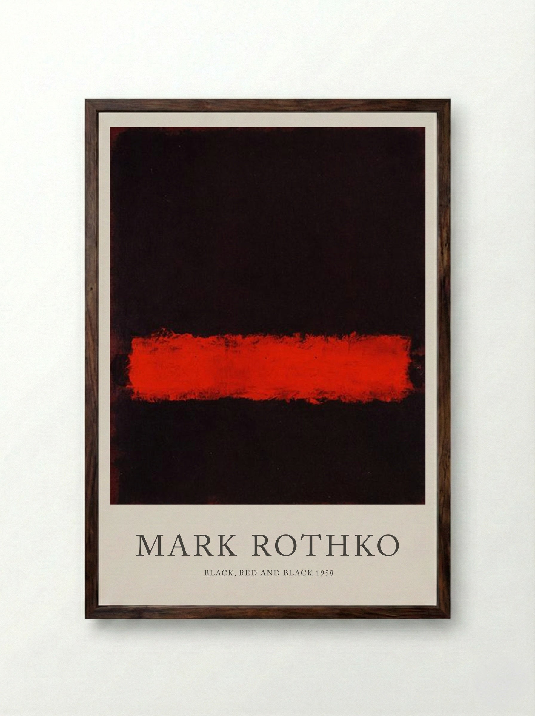 Black, Red and Black - Mark Rothko - Framed Print Dark Wood