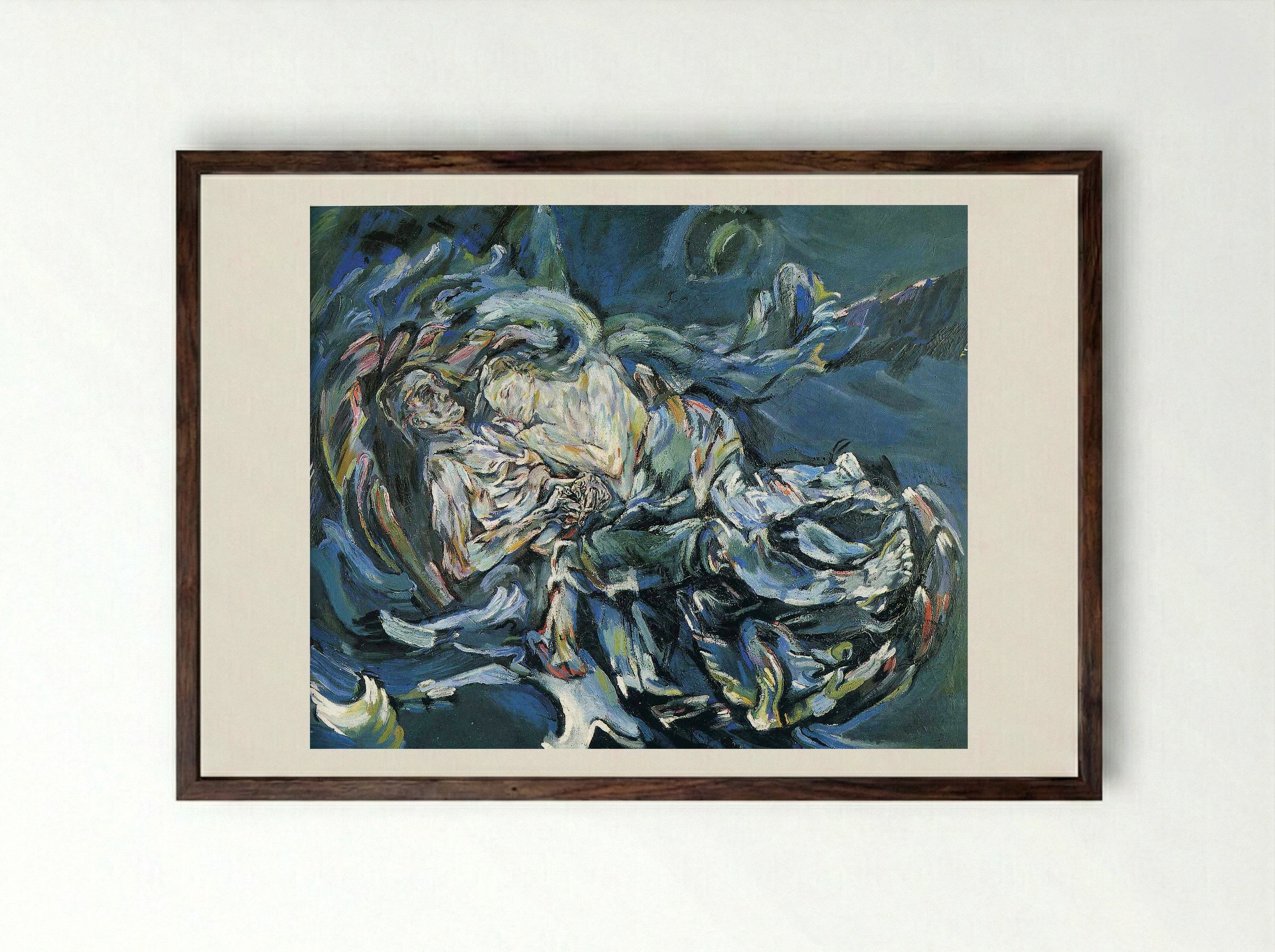 Bride of the Wind - Oskar Kokoschka - Framed Print Dark Wood