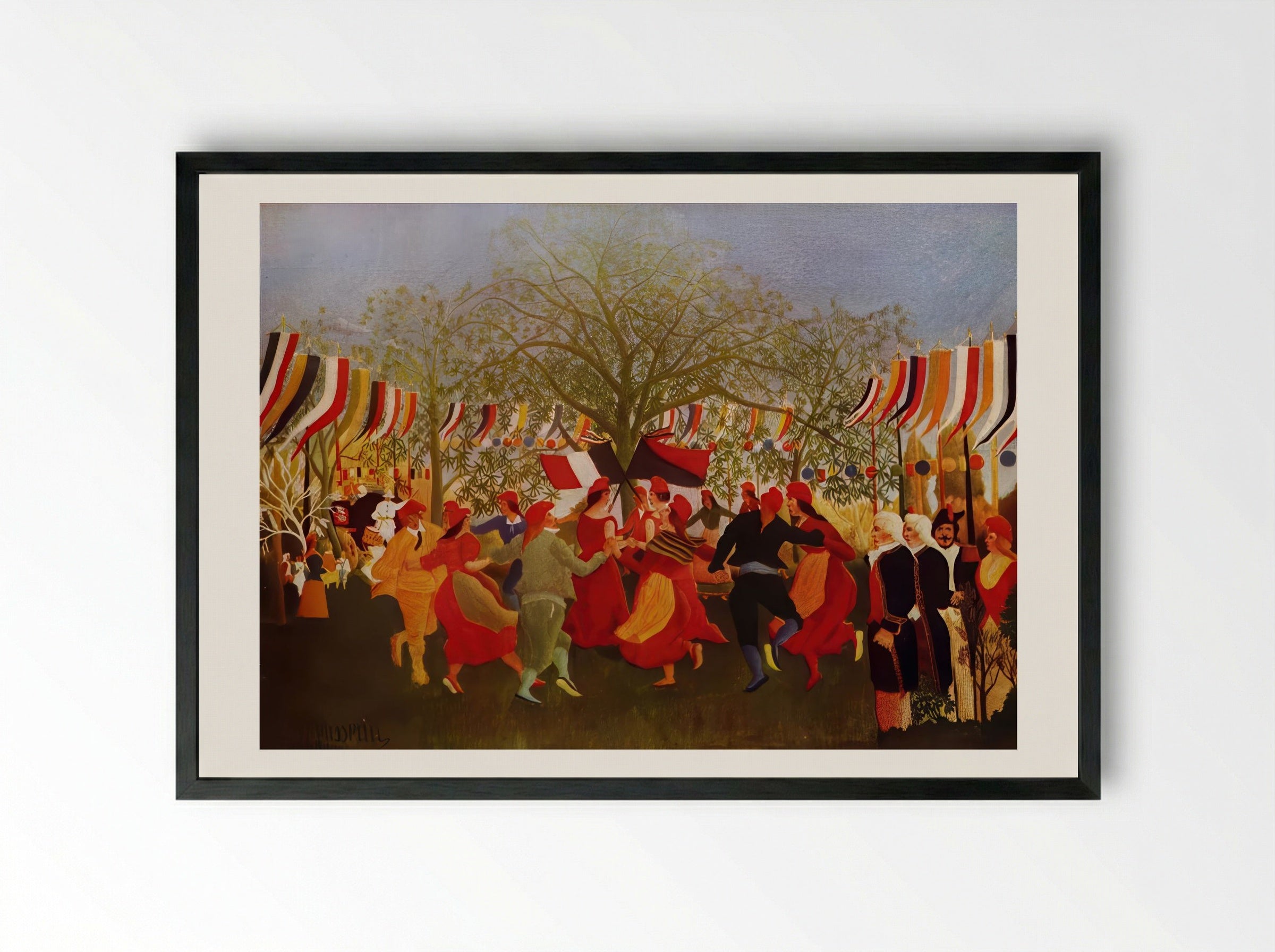 Centennial of Independence by Henri Rousseau – Naïve Art Historical Celebration Print - Framed Print Black