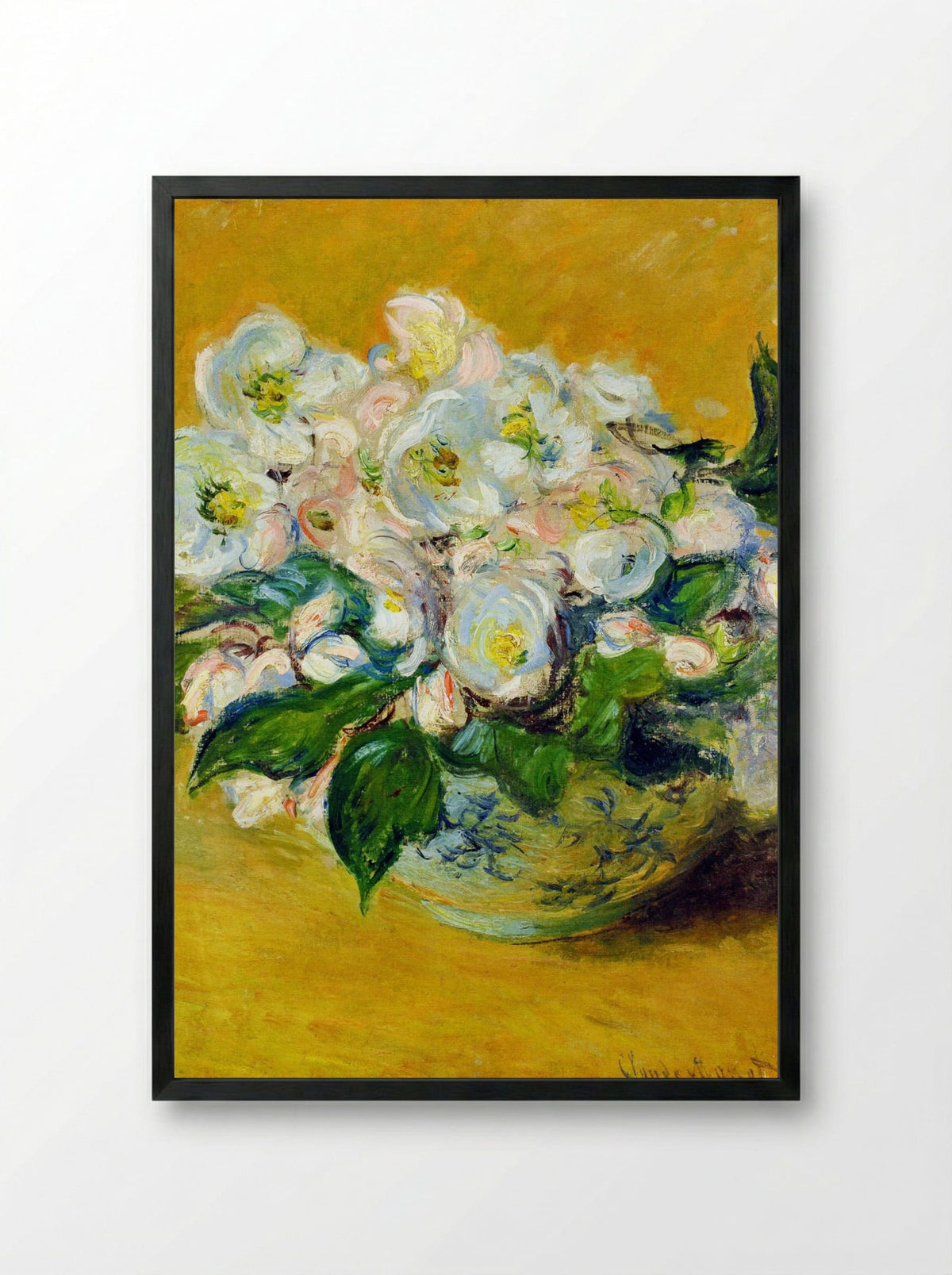 Christmas Roses - Claude Monet - Framed Print Black