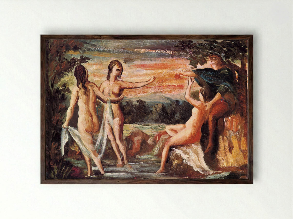 The Judgement of Paris - Pierre-Auguste Renoir - Framed Print Dark Wood