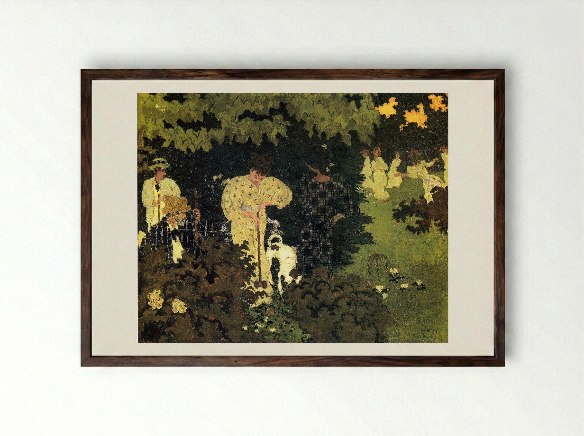 Dusk, or A Round of Croquet - Giovanni Boldini - Framed Print Dark Wood