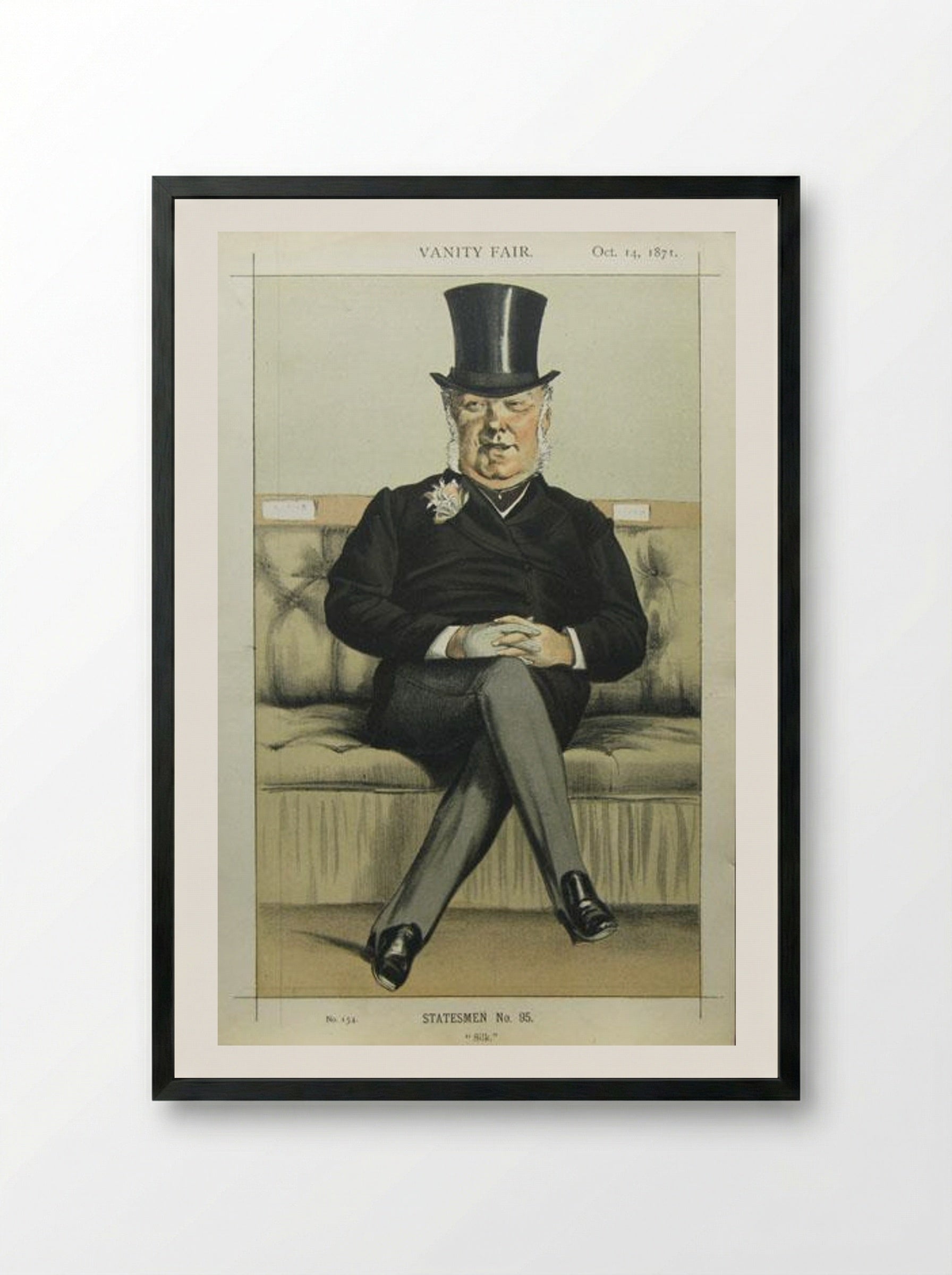 Caricature of Henry William Eaton M.P. - James Tissot - Framed Print Black