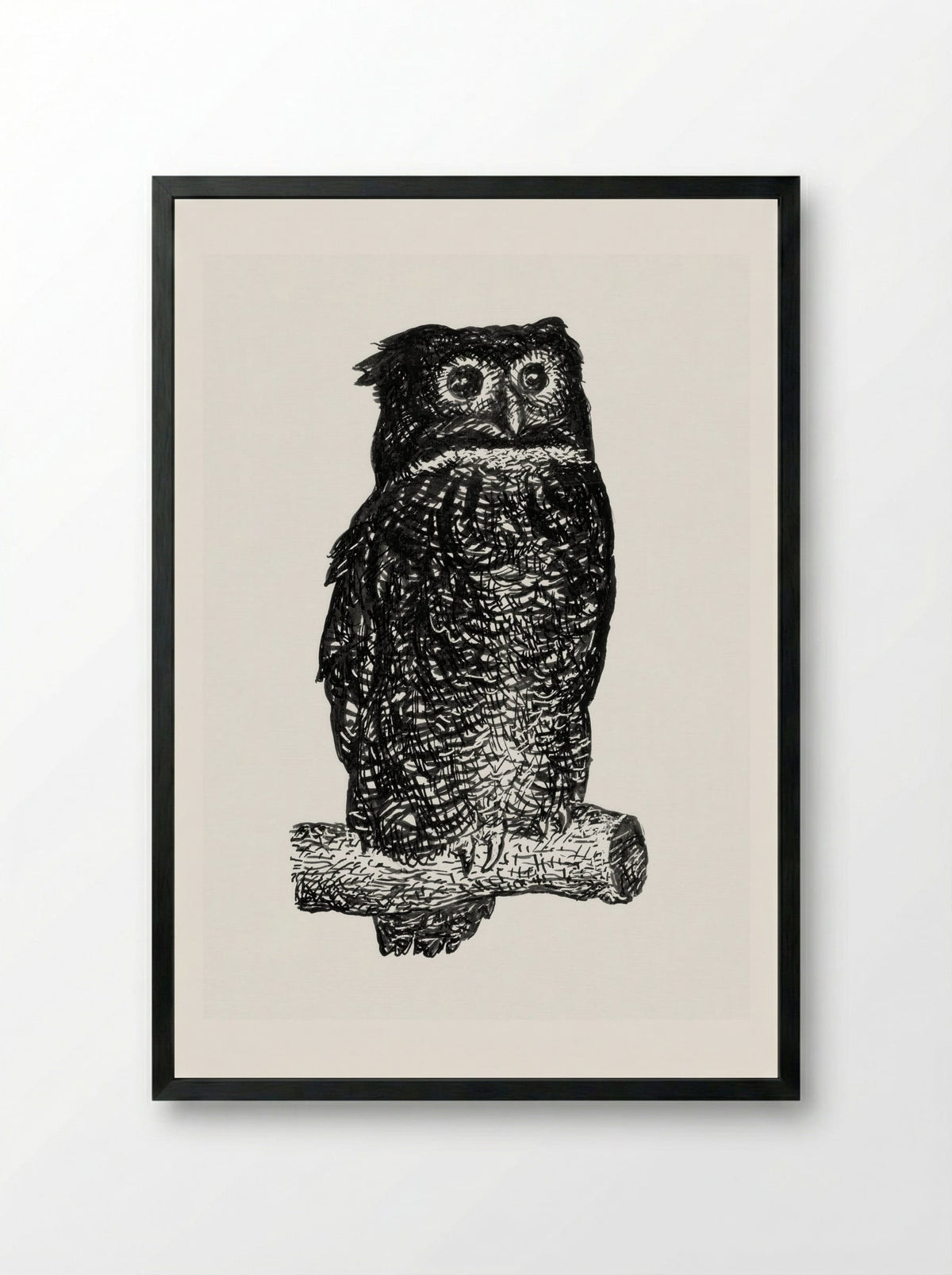 Owl - Leo Gestel - Framed Print Black