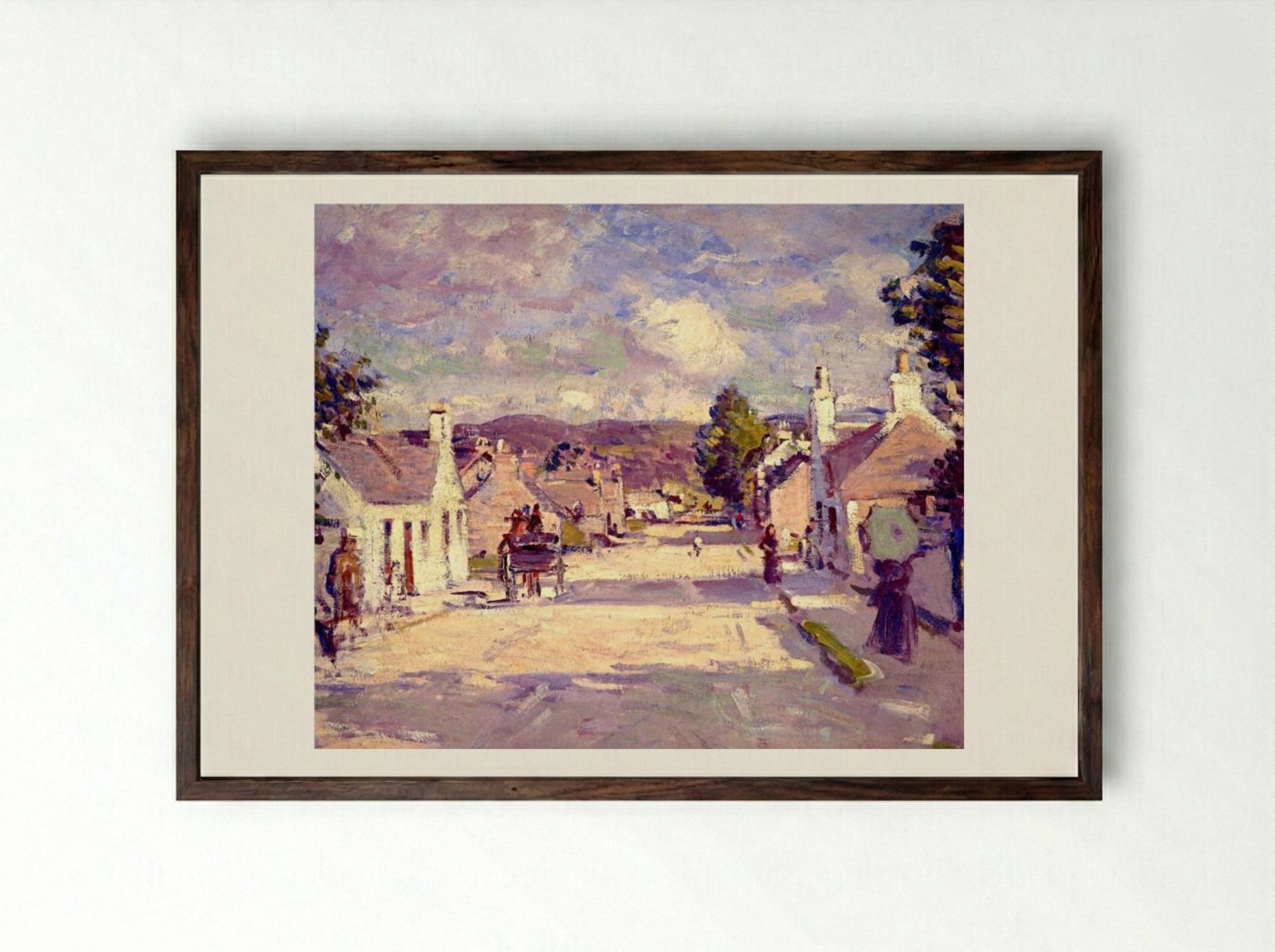 A Street, Comrie - Samuel Peploe - Framed Print Dark Wood
