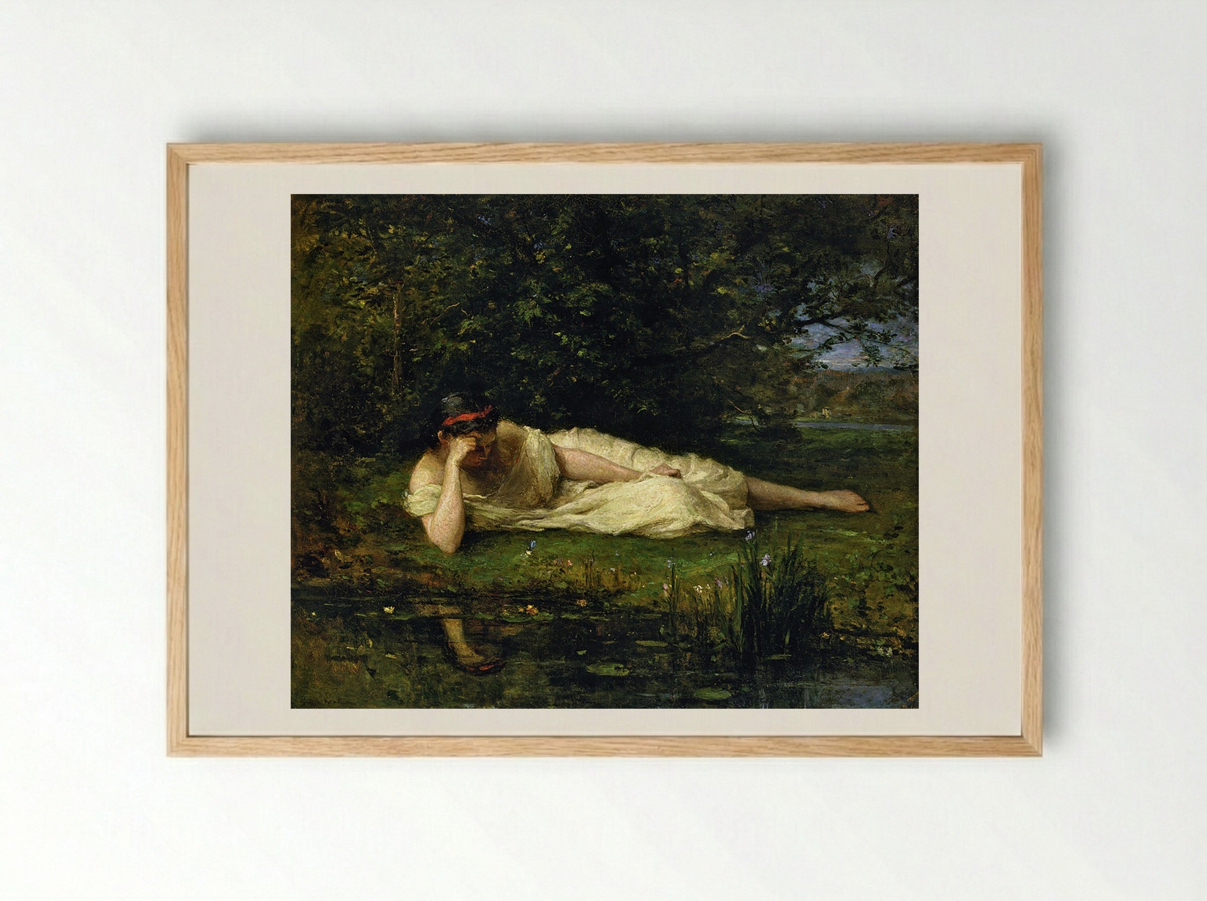 Study, The Water's Edge - Gustave Courbet - Framed Print Wood
