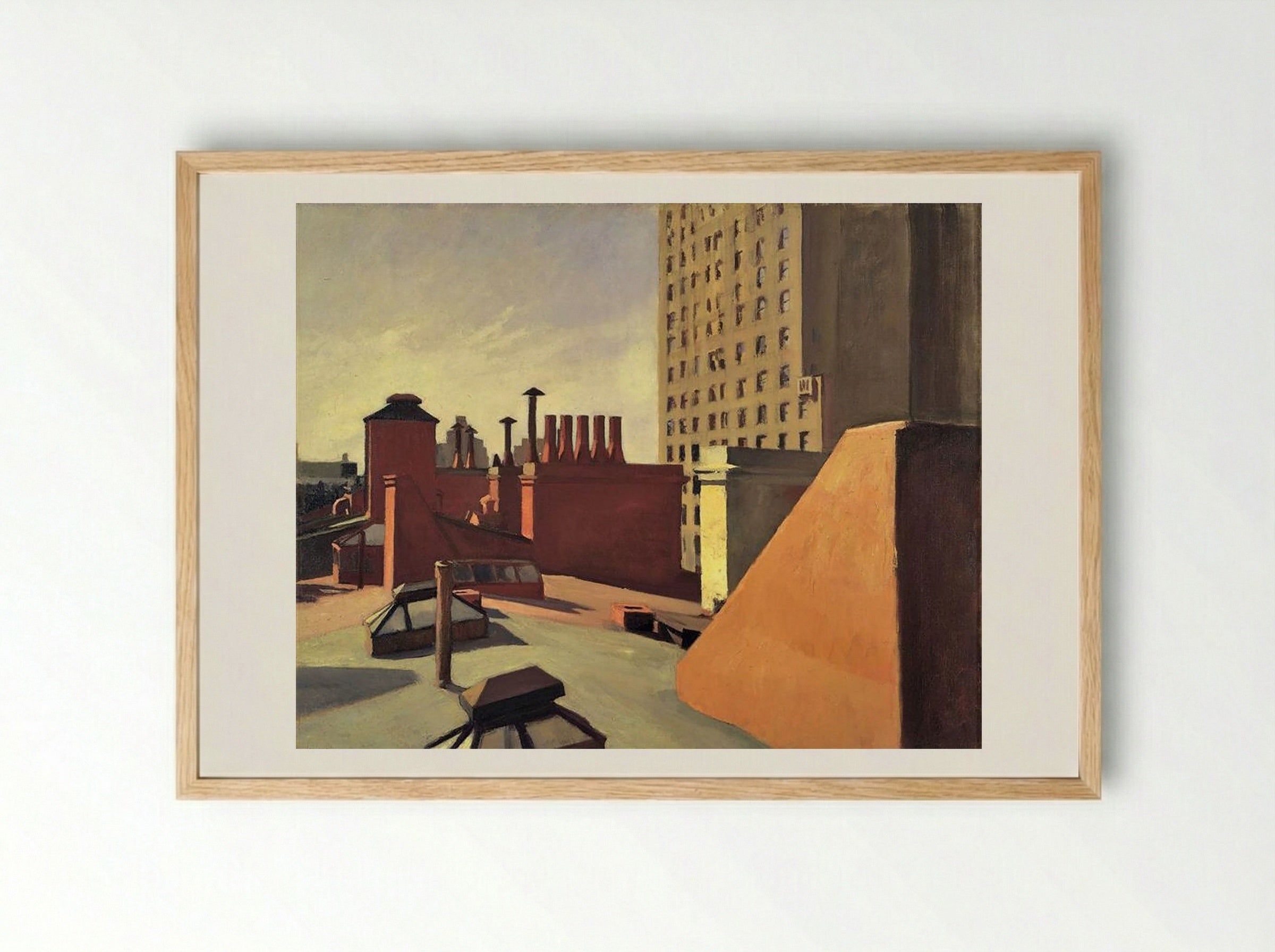 City Roofs - Edward Hopper - Framed Print Wood