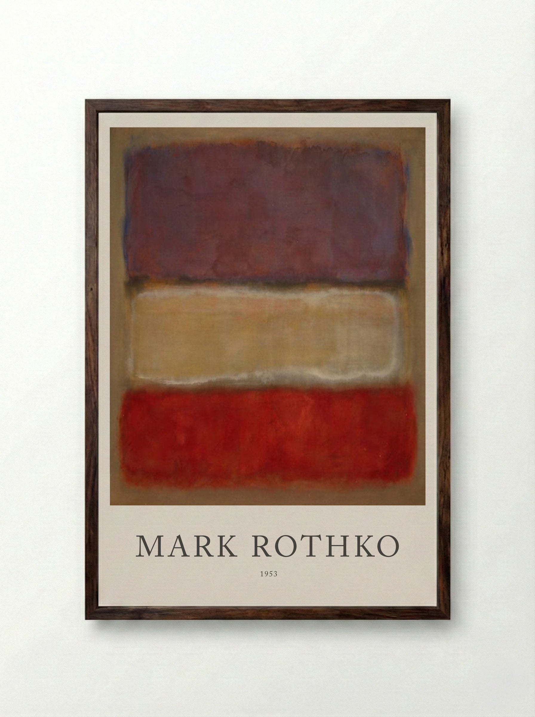 Untitled (Three Rectangles, Colour Field Painting) - Mark Rothko - Framed Print Dark Wood