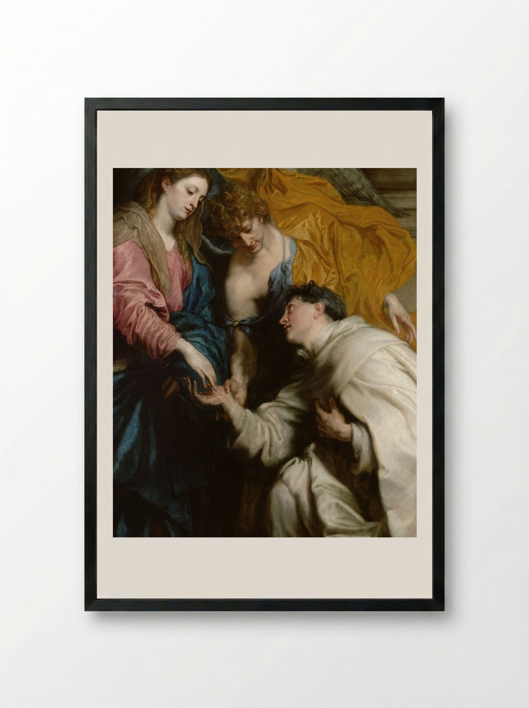 The Vision of the Blessed Hermann Joseph - Anthony van Dyck - Framed Print Black