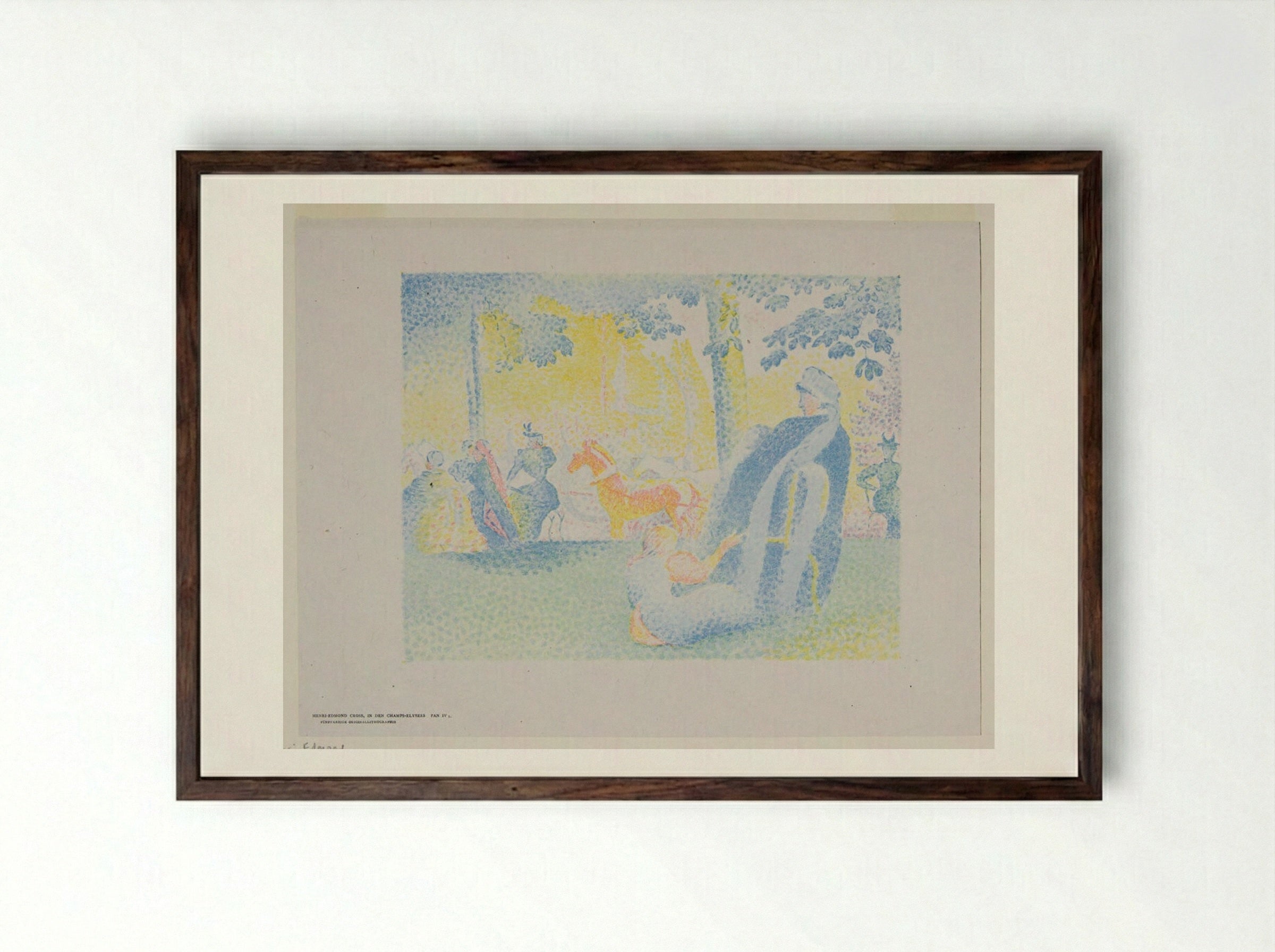 Champs Elysées - Henri-Edmond Cross - Framed Print Dark Wood