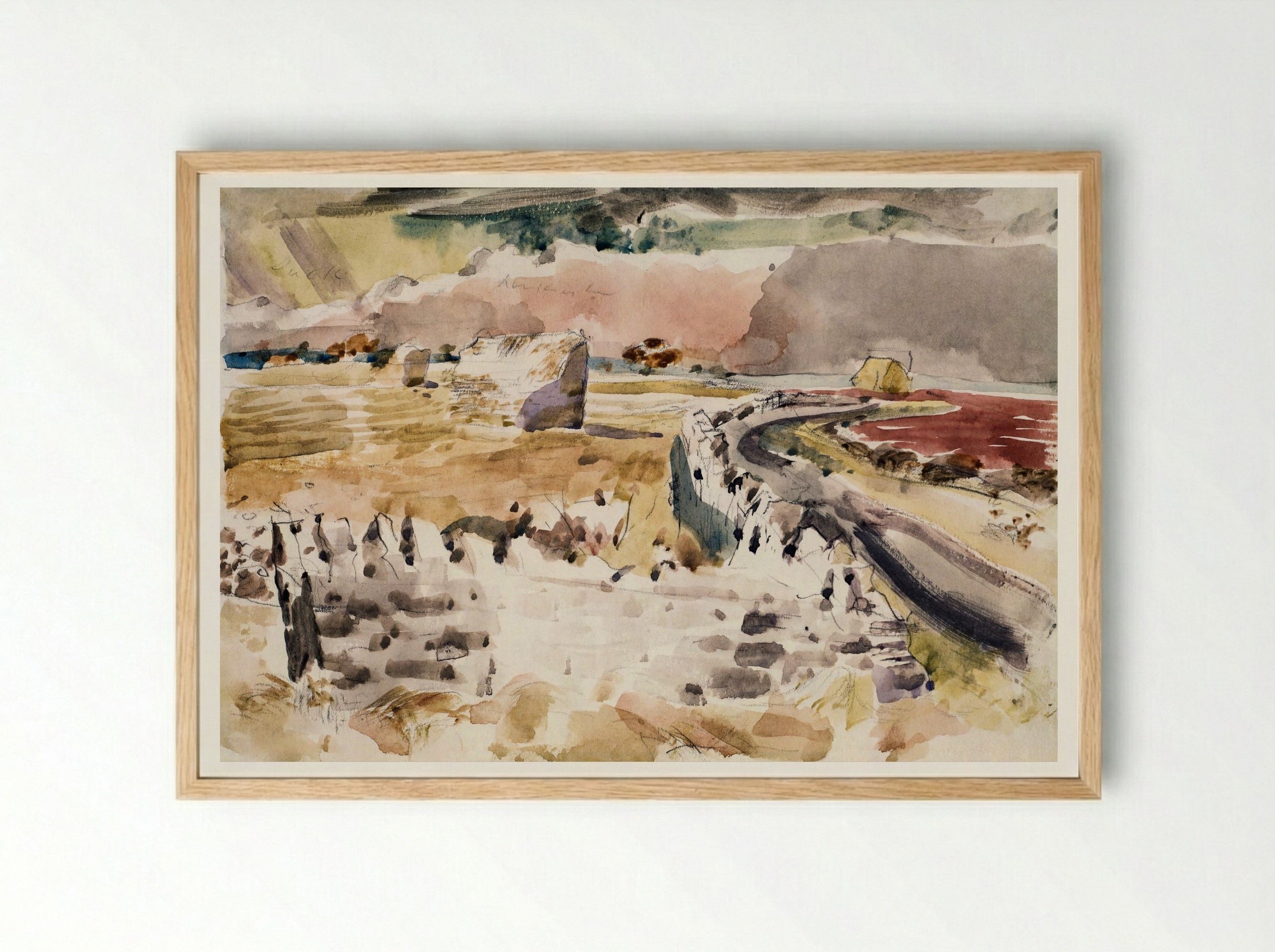 Oxfordshire Landscape - Paul Nash - Framed Print Wood