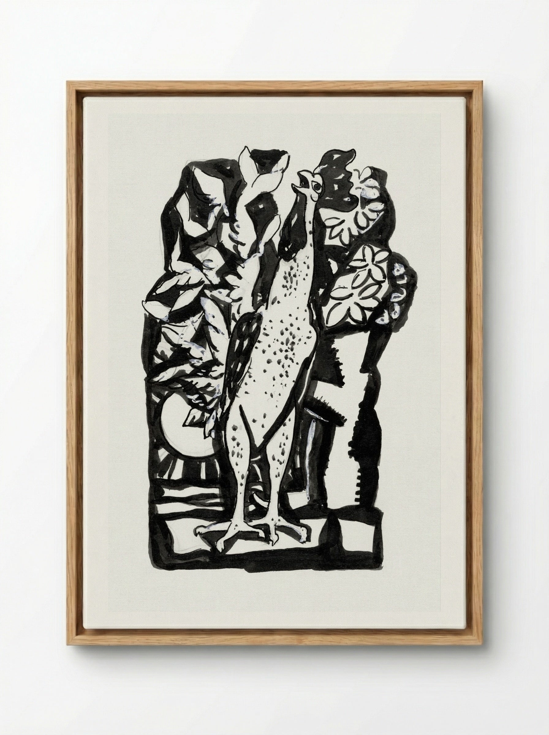 Crowing Rooster - Leo Gestel - Framed Canvas Wood