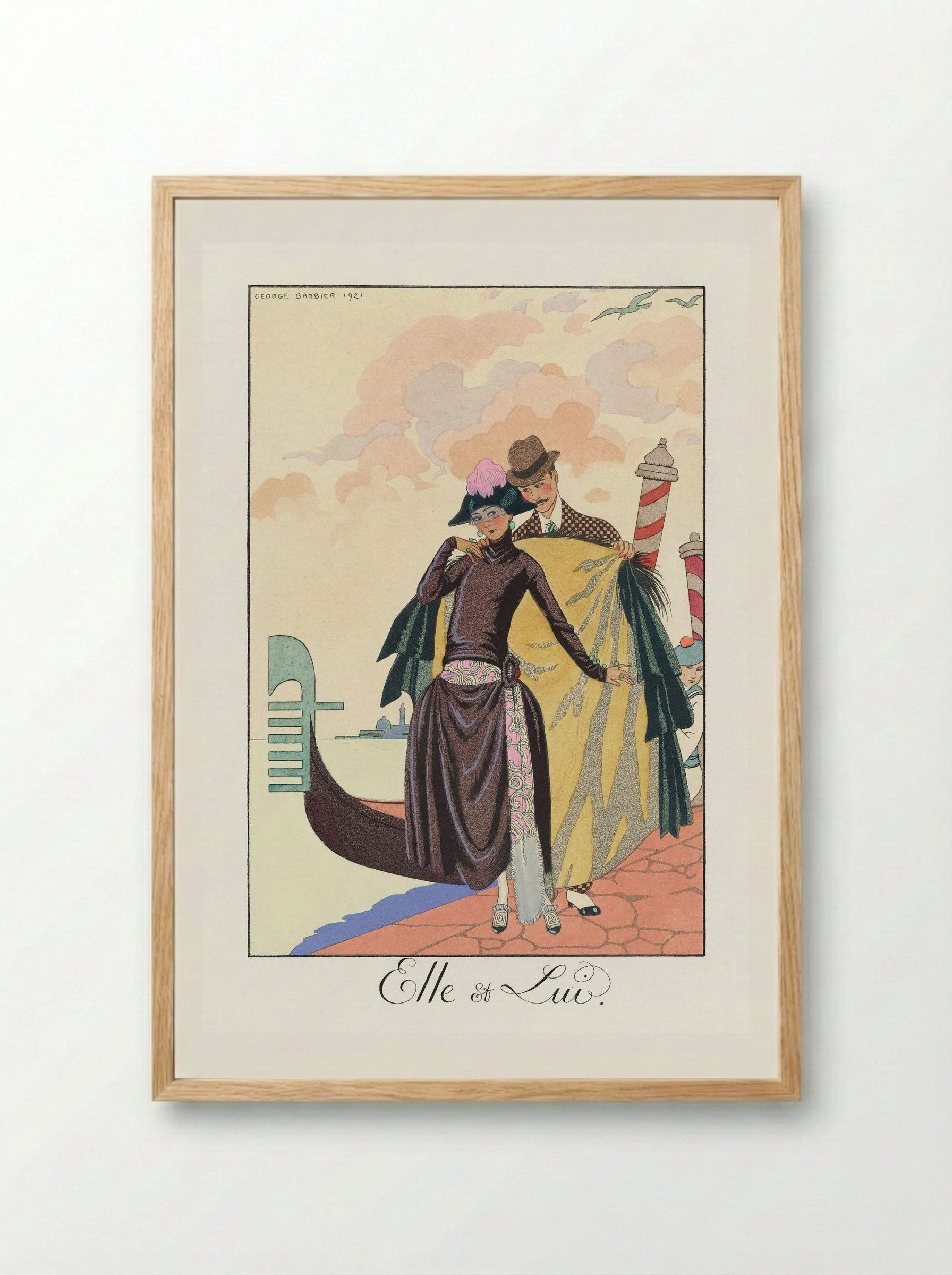 Elle et Lui - George Barbier - Framed Print Wood