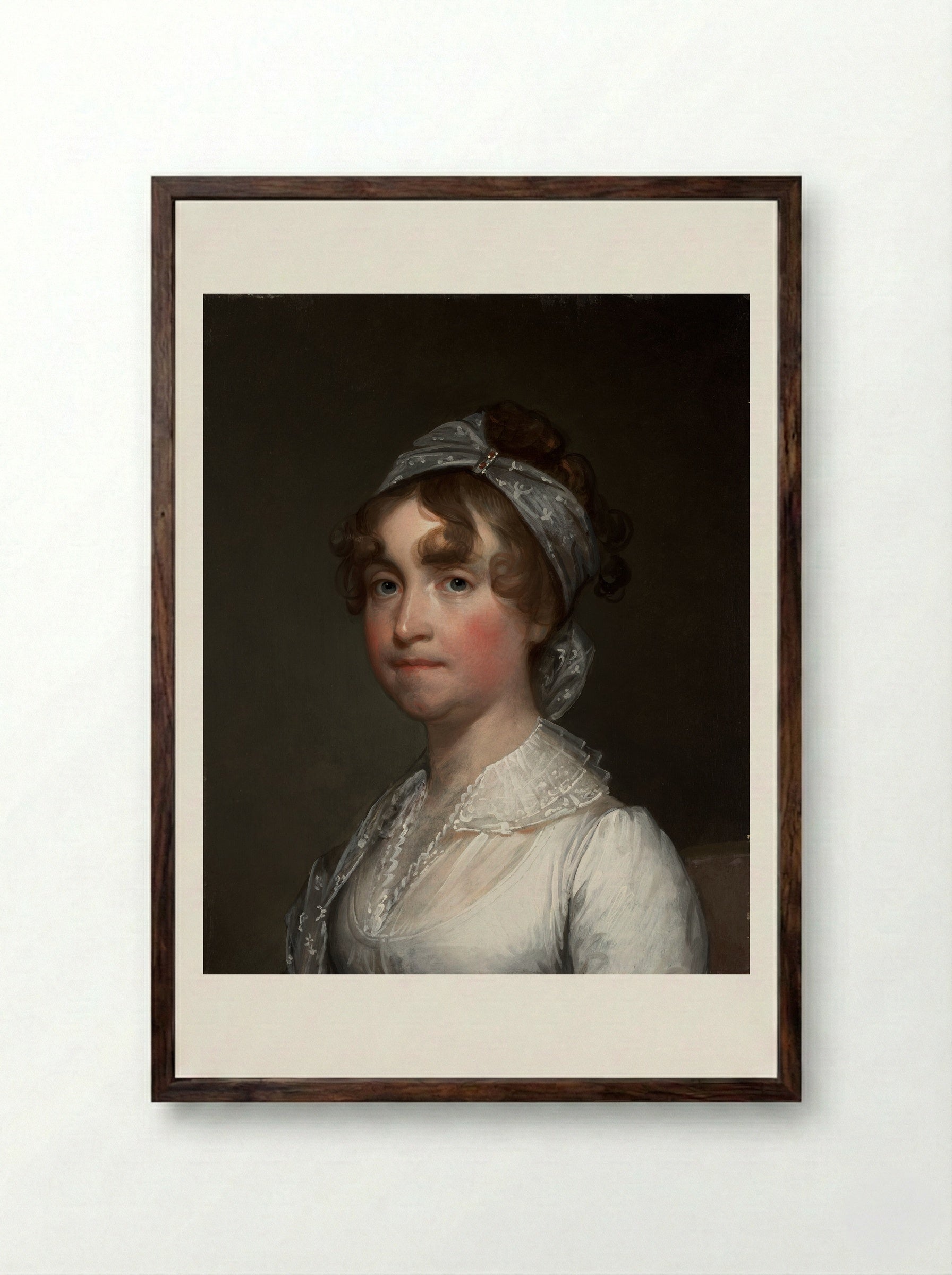 Susannah Powell Mason (Mrs. Jonathan Mason) - Gilbert Stuart - Framed Print Dark Wood