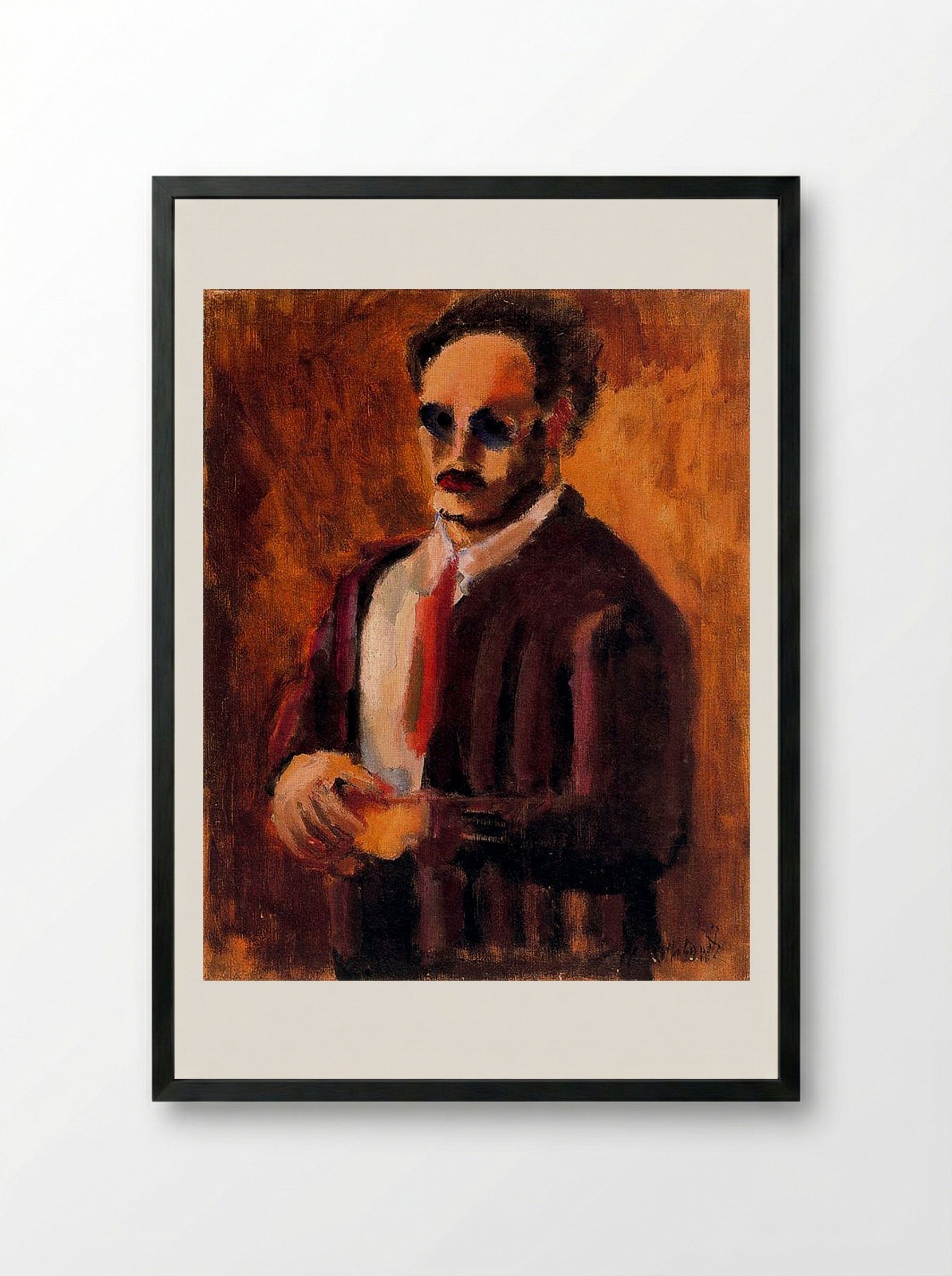 Self-Portrait - Marianne von Werefkin - Framed Print Black