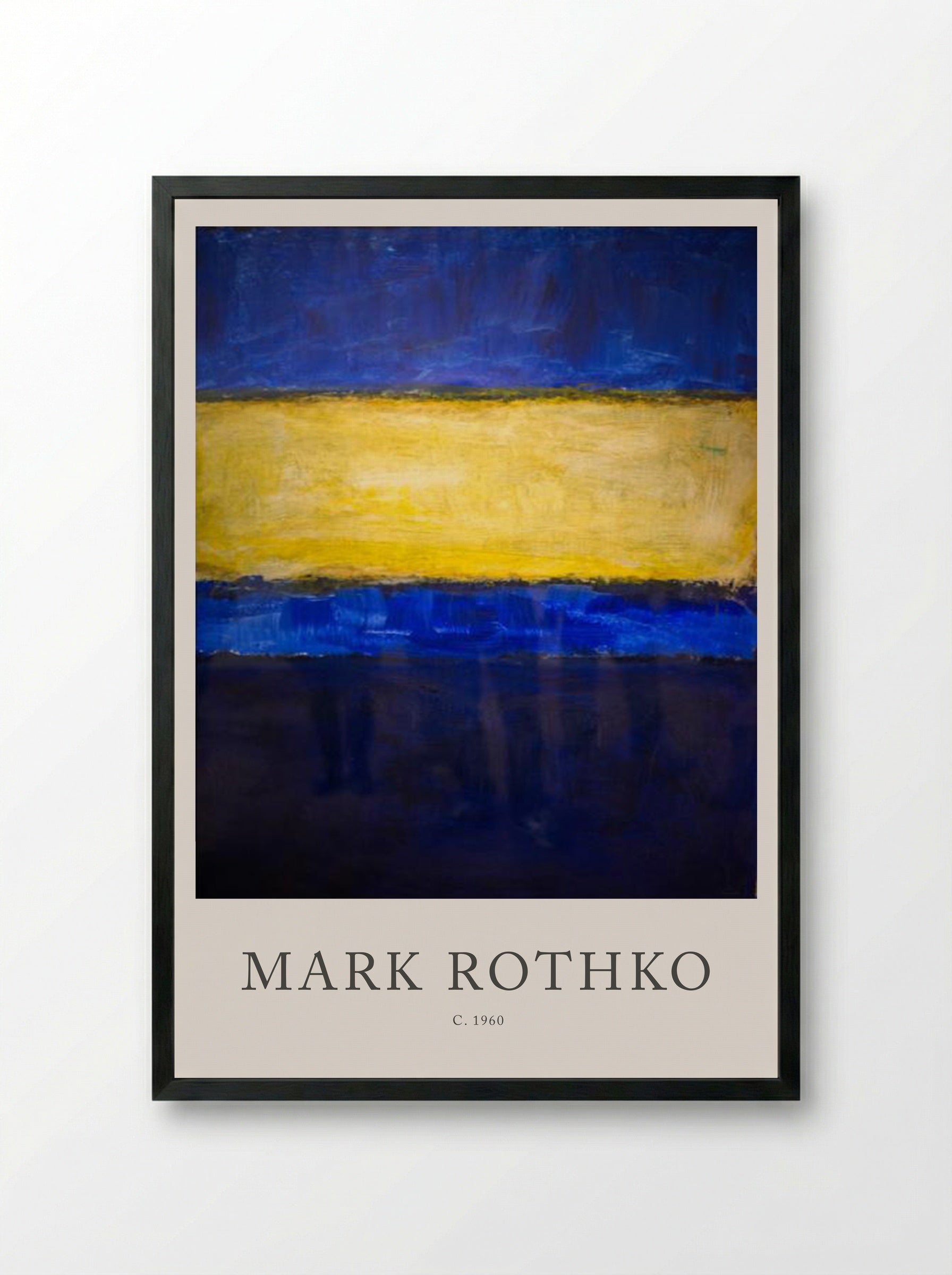 Untitled (Blue, Yellow, Blue) - Mark Rothko - Framed Print Black