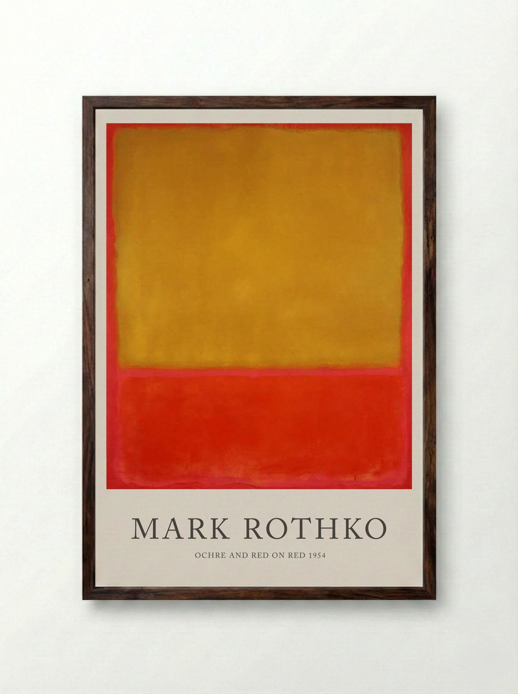 Ochre and Red on Red - Mark Rothko - Framed Print Dark Wood