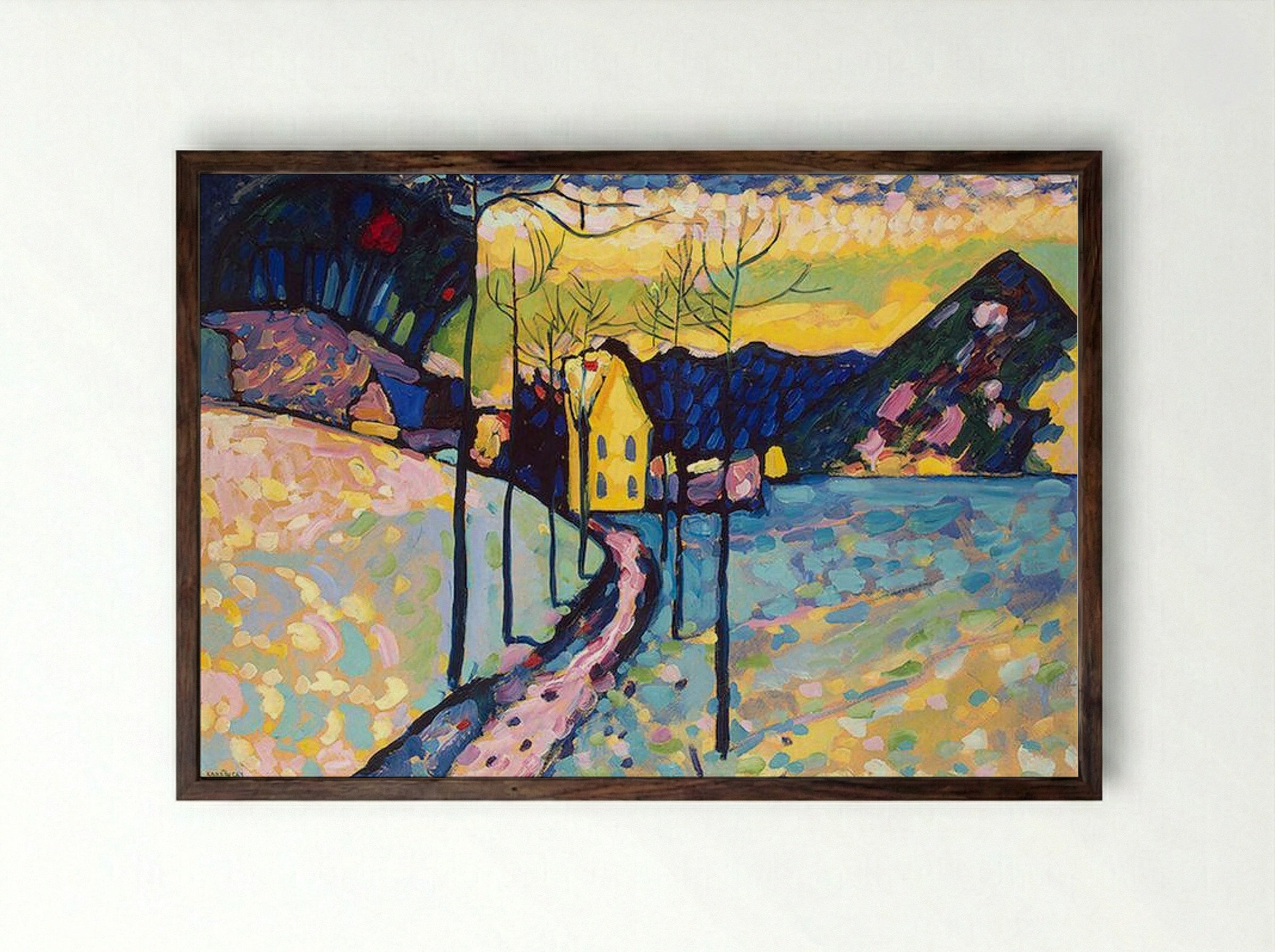 Winter Landscape - Wassily Kandinsky - Framed Print Dark Wood