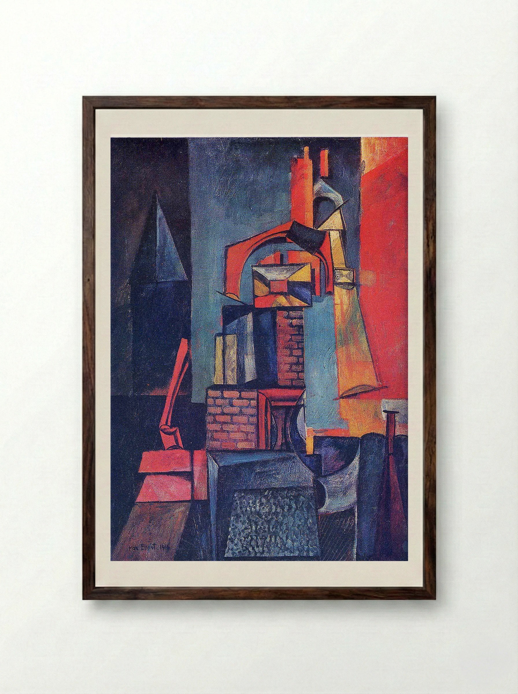 Towers - Max Ernst - Framed Print Dark Wood
