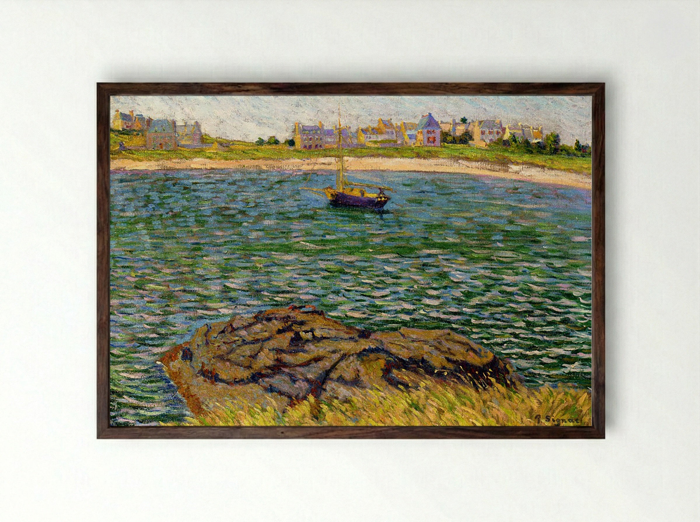 Saint-Brac, Le Béchet - Paul Signac - Framed Print Dark Wood