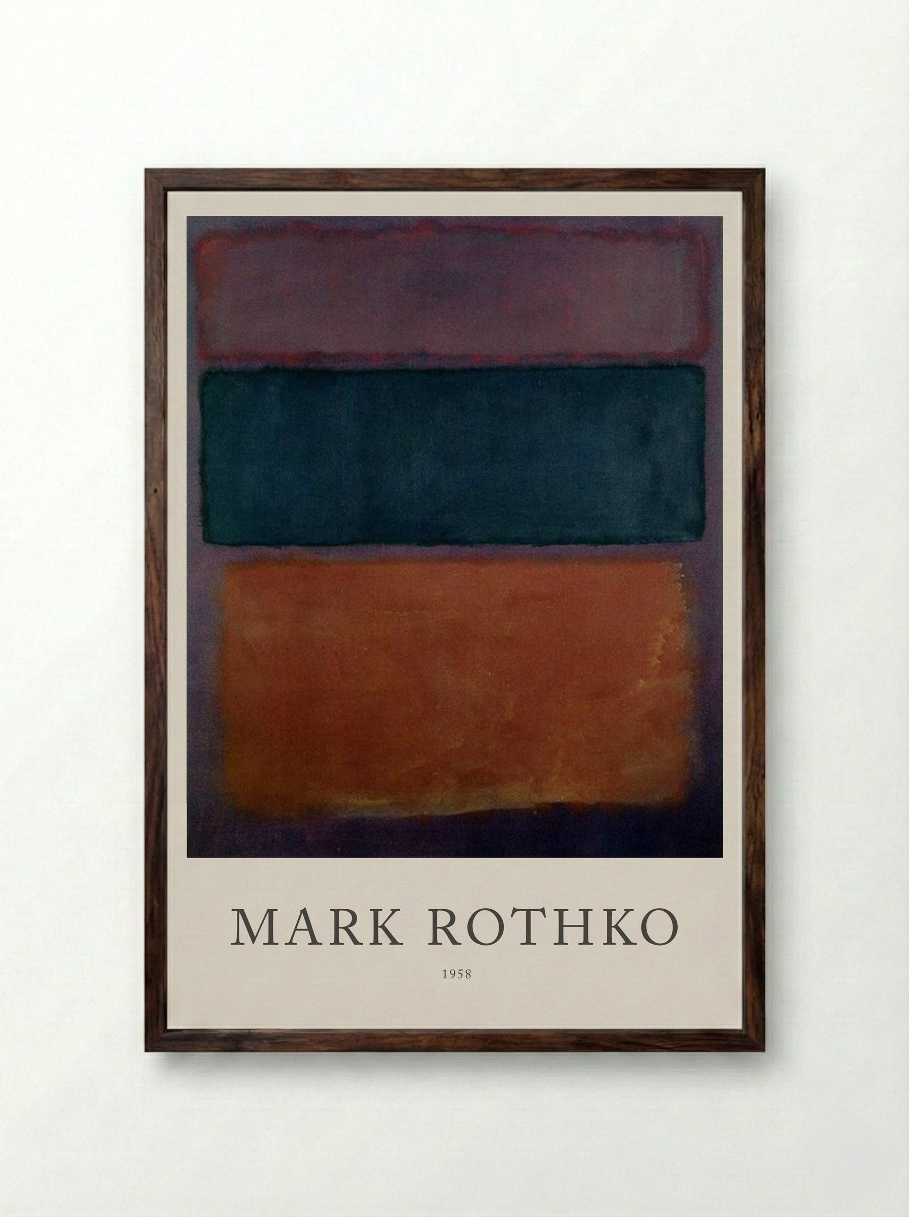 Untitled (Three Rectangles, 1958) - Mark Rothko - Framed Print Dark Wood