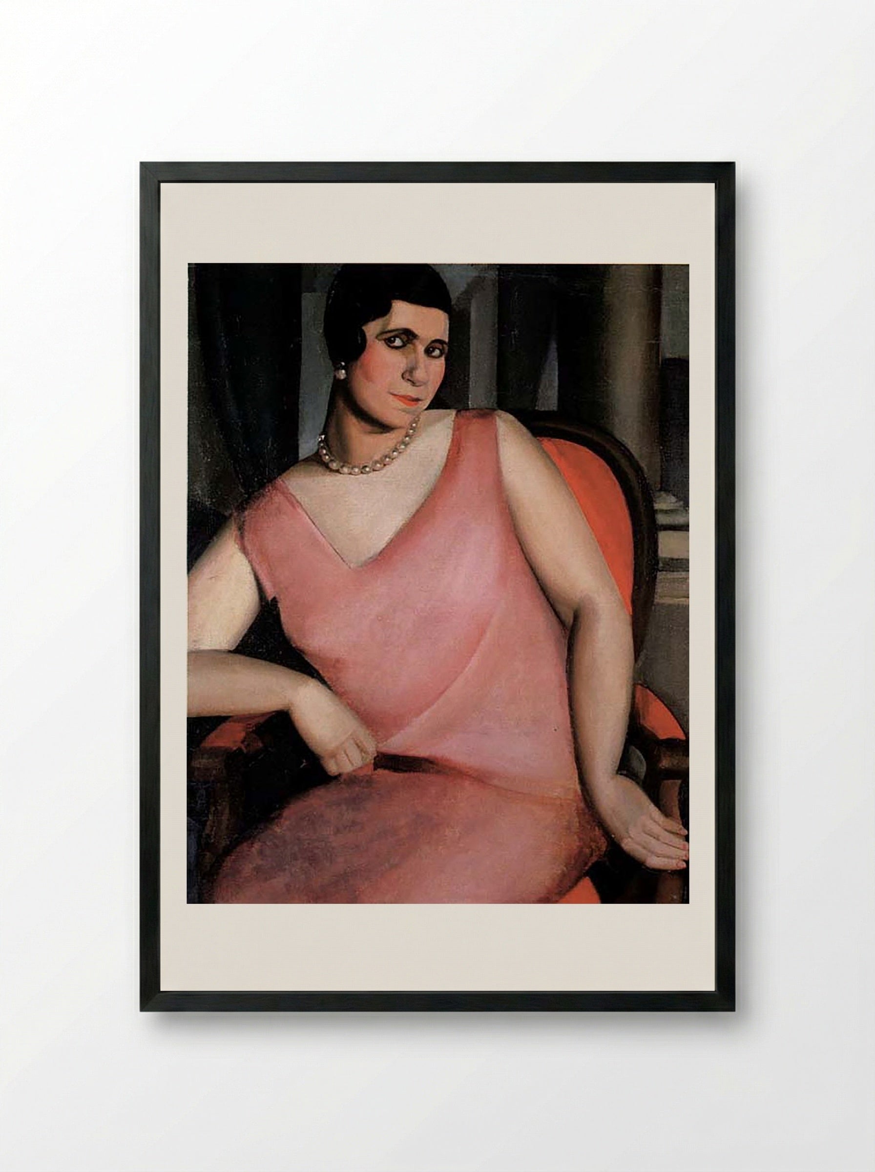 Portrait of Madame Zanetos - Amedeo Modigliani - Framed Print Black