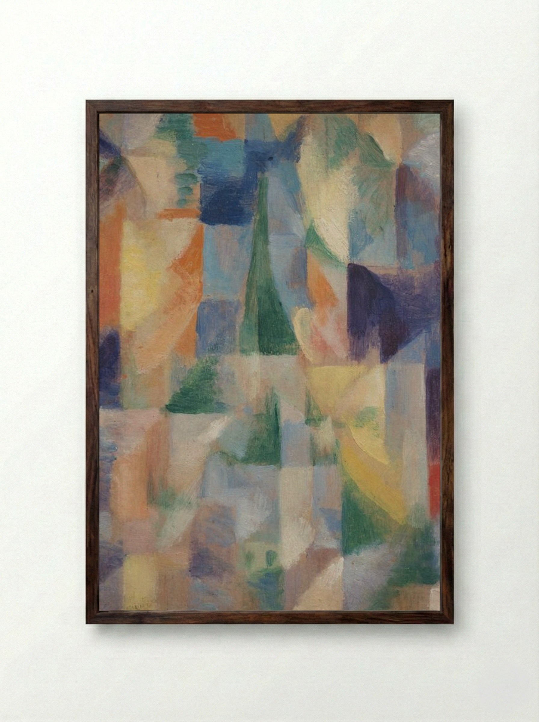 Untitled (Abstract Cityscape) - Fine Art Print - Framed Print Dark Wood
