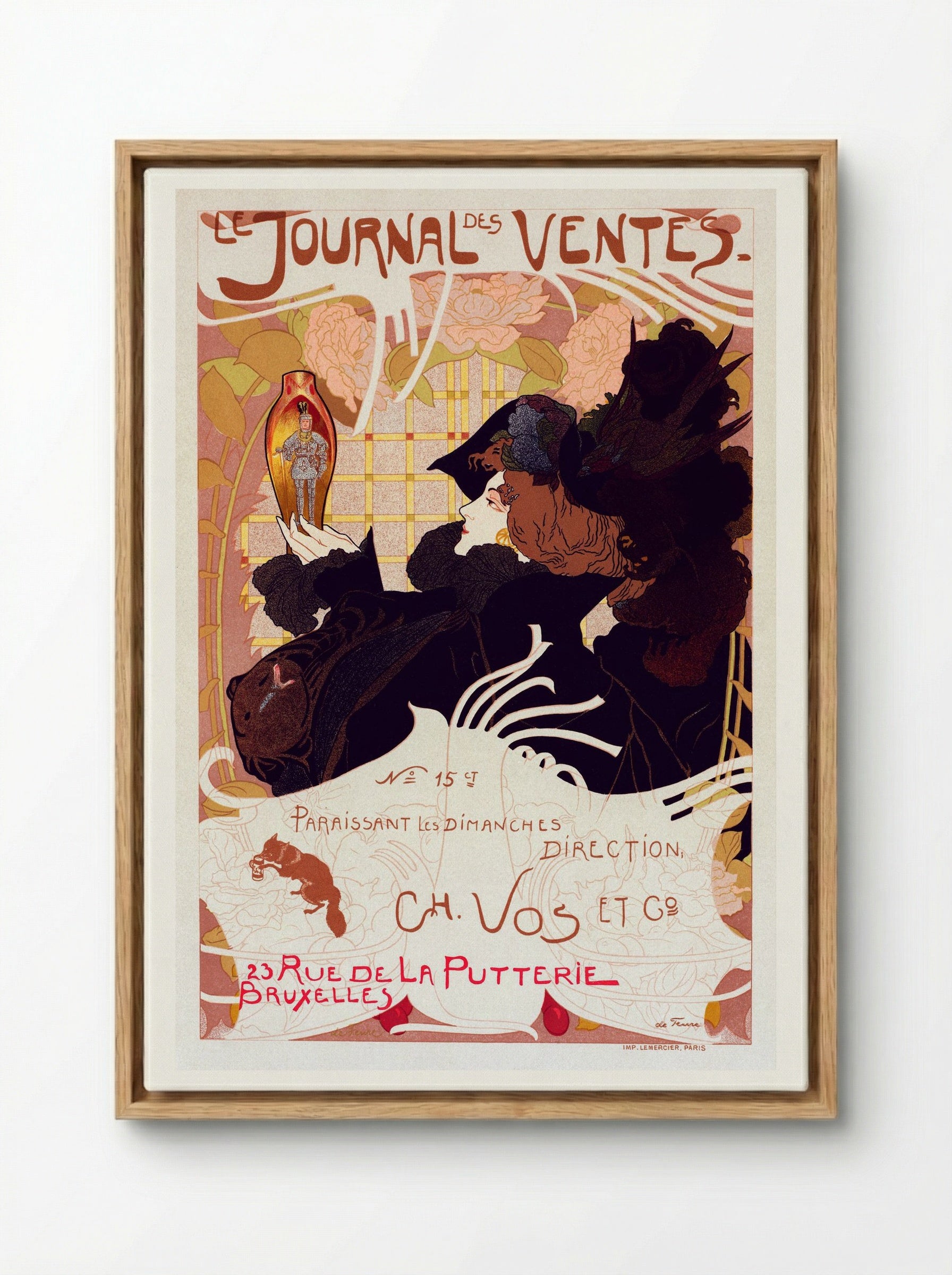 Le Journal des Ventes - Georges de Feure - Framed Canvas Wood