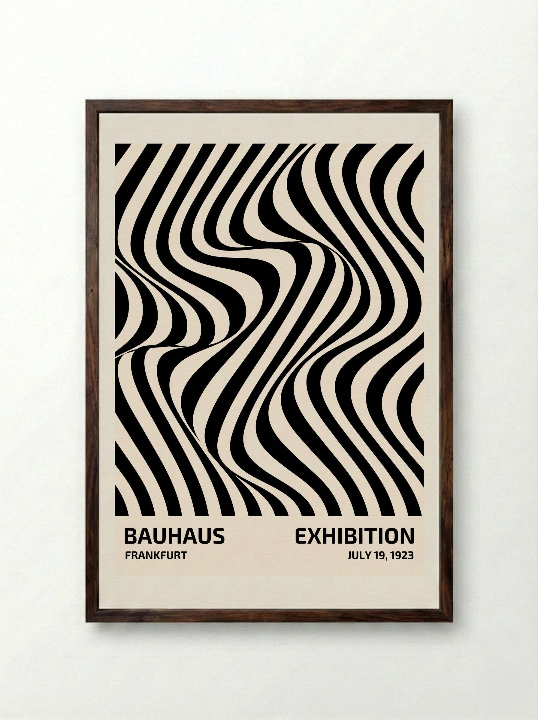 Bauhaus Optical Flow - Frankfurt Exhibition - Framed Print Dark Wood