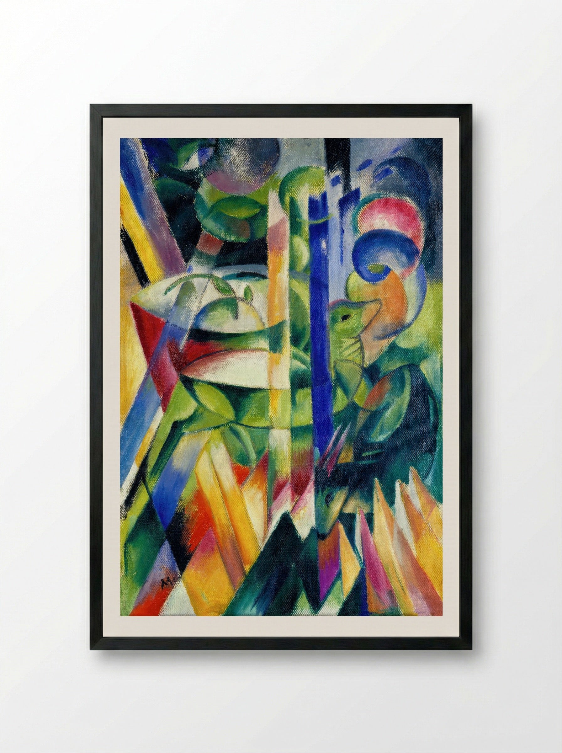 The Little Mountain Goats - Franz Marc - Framed Print Black