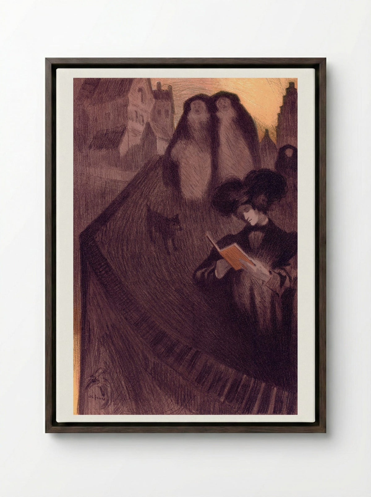 Original Design for Les Maîtres de l'Affiche - Georges de Feure - Framed Canvas Dark Wood