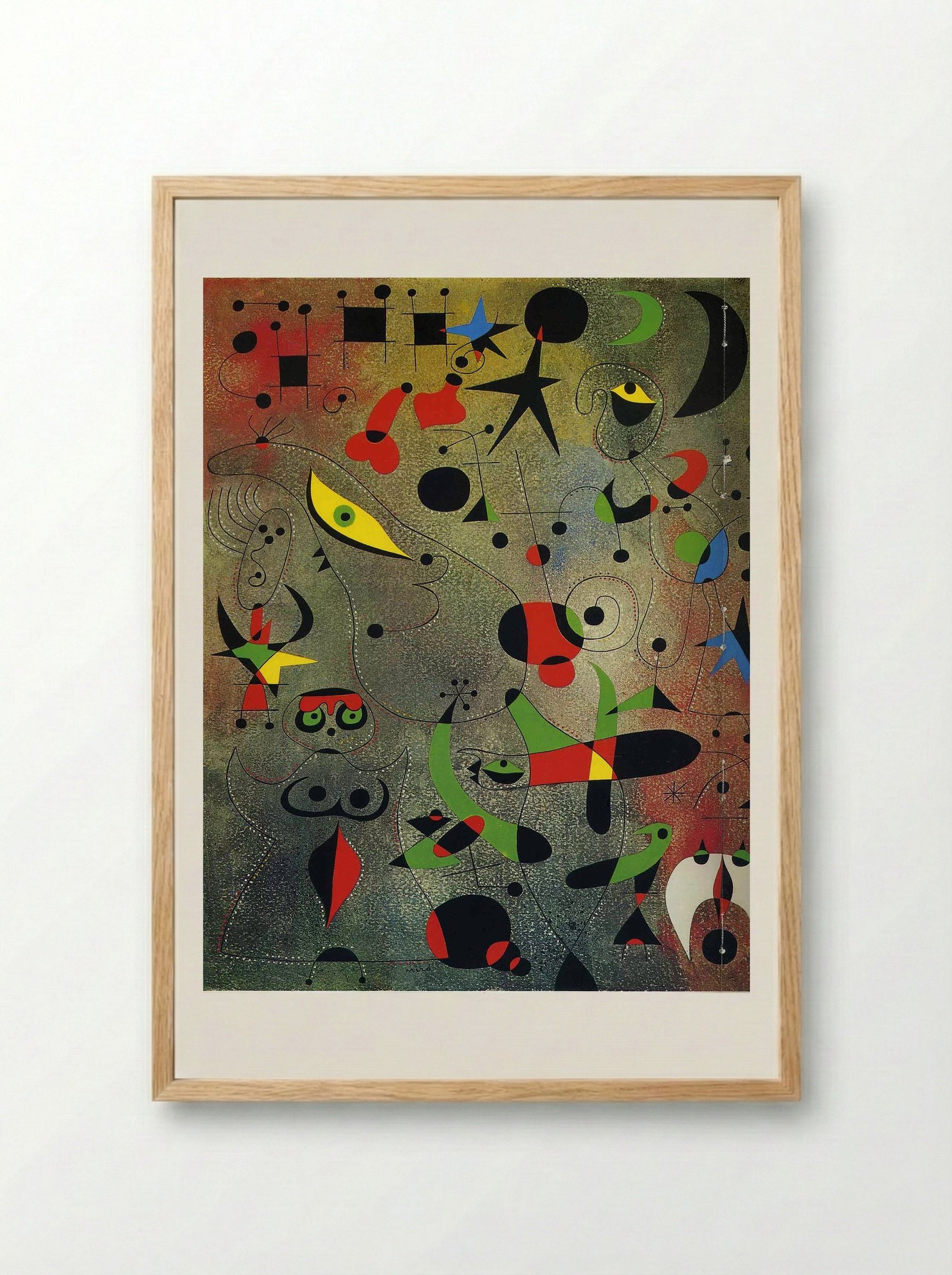 Constellation Awakening at Dawn - Joan Miró - Framed Print Wood