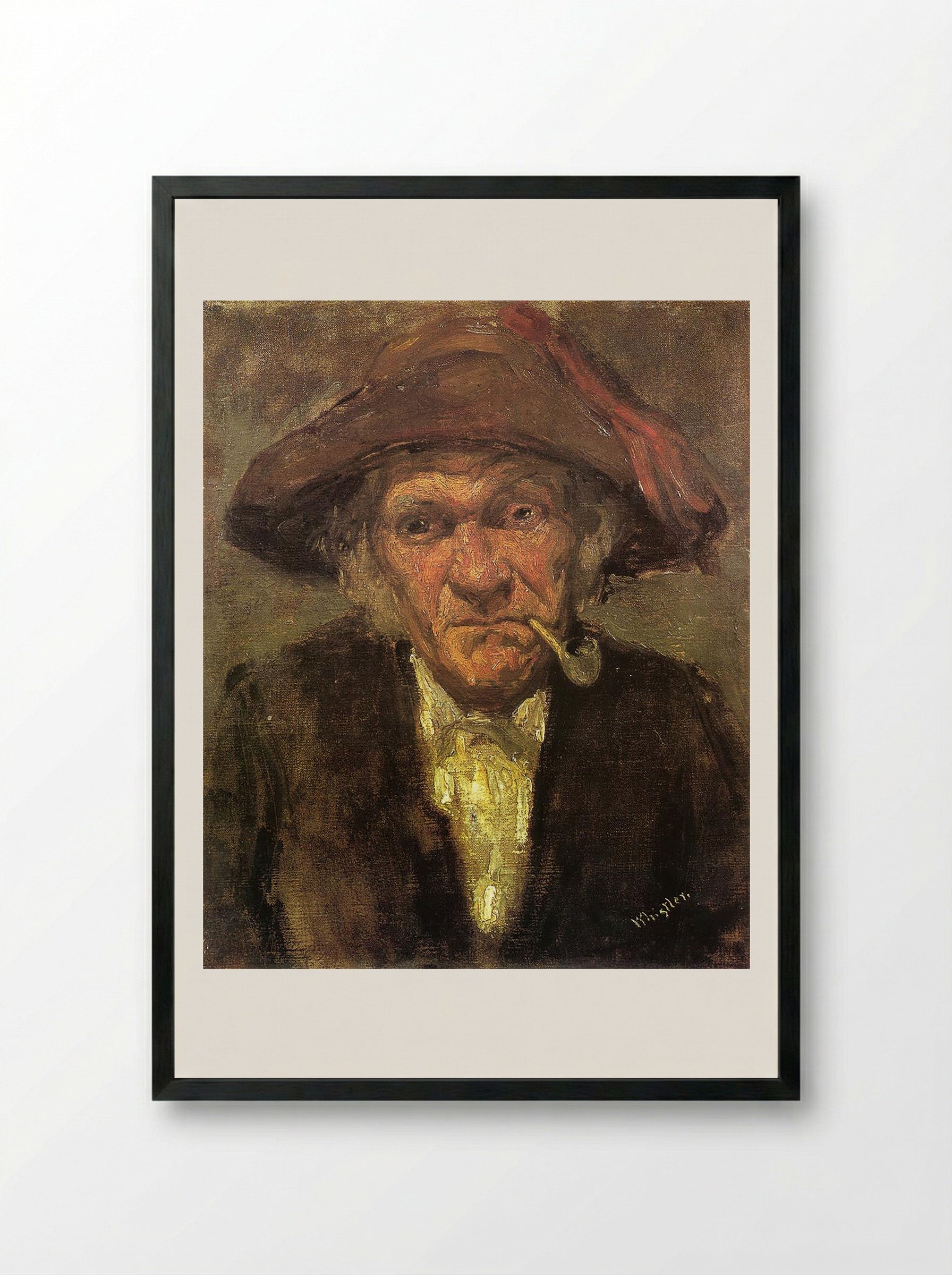 Man with a Pipe - James McNeill Whistler - Framed Print Black