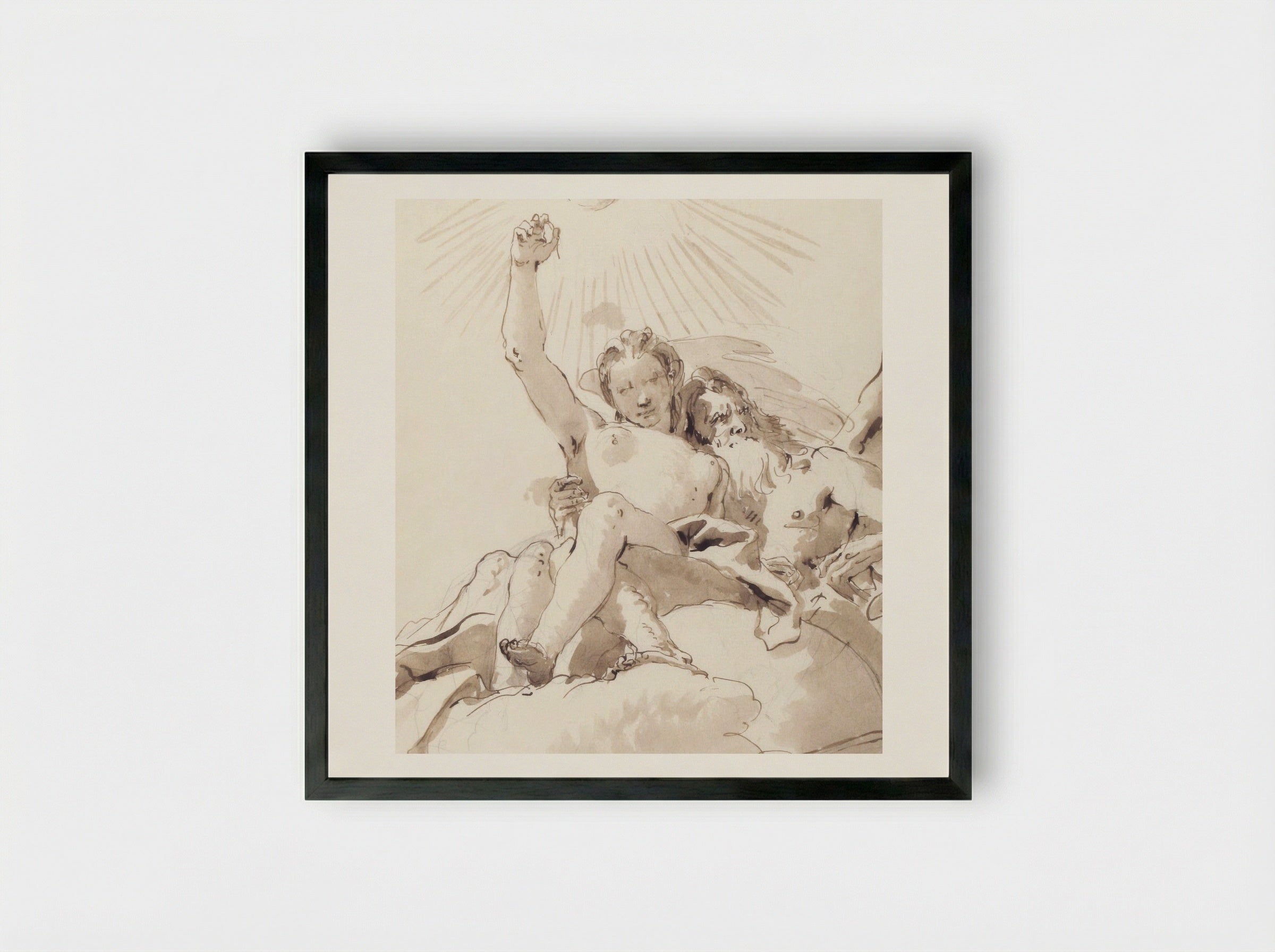 Time and Truth - Giovanni Battista Tiepolo - Framed Print Black
