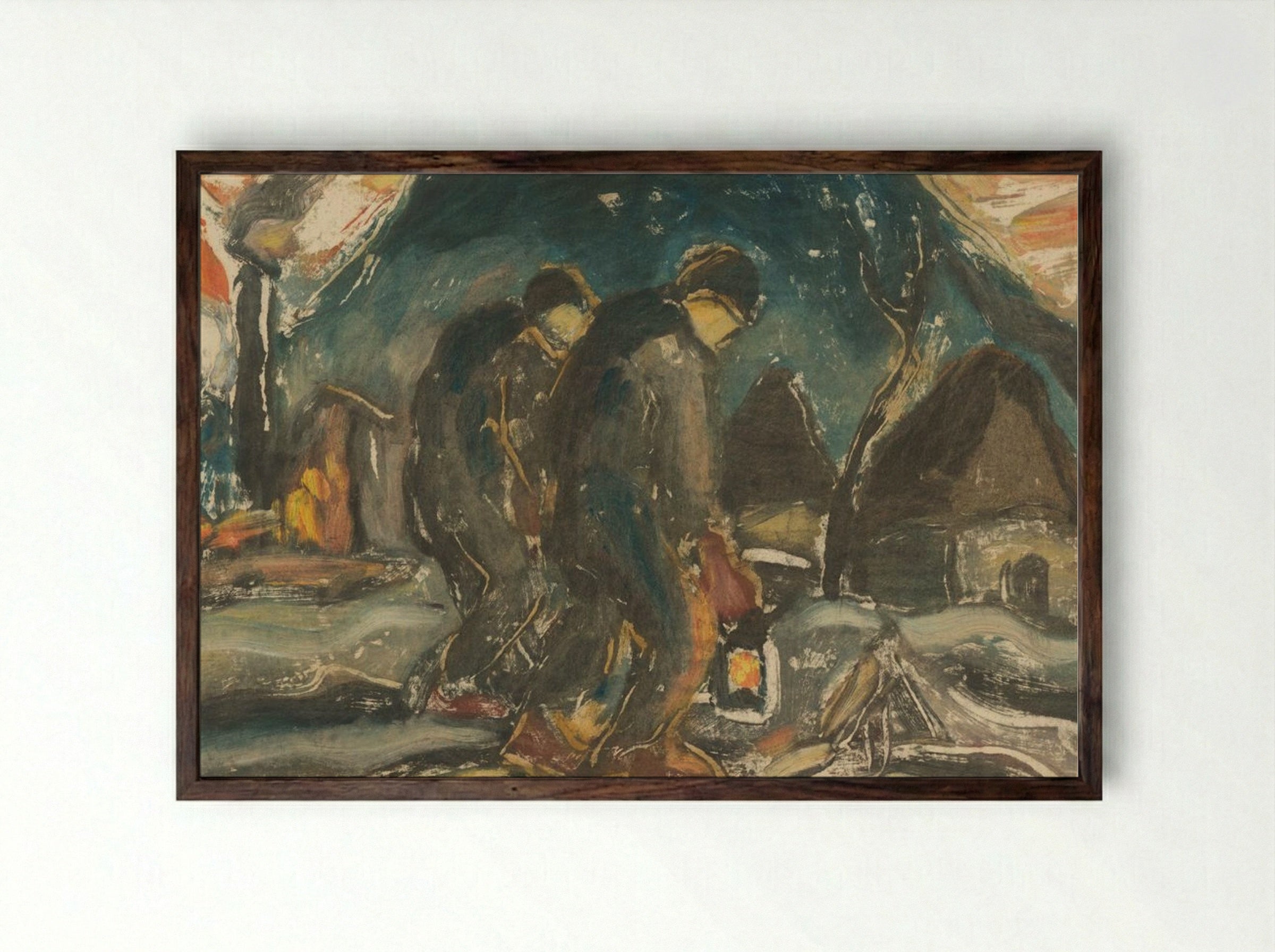 Night Walkers - Zolo Palugyay - Framed Print Dark Wood