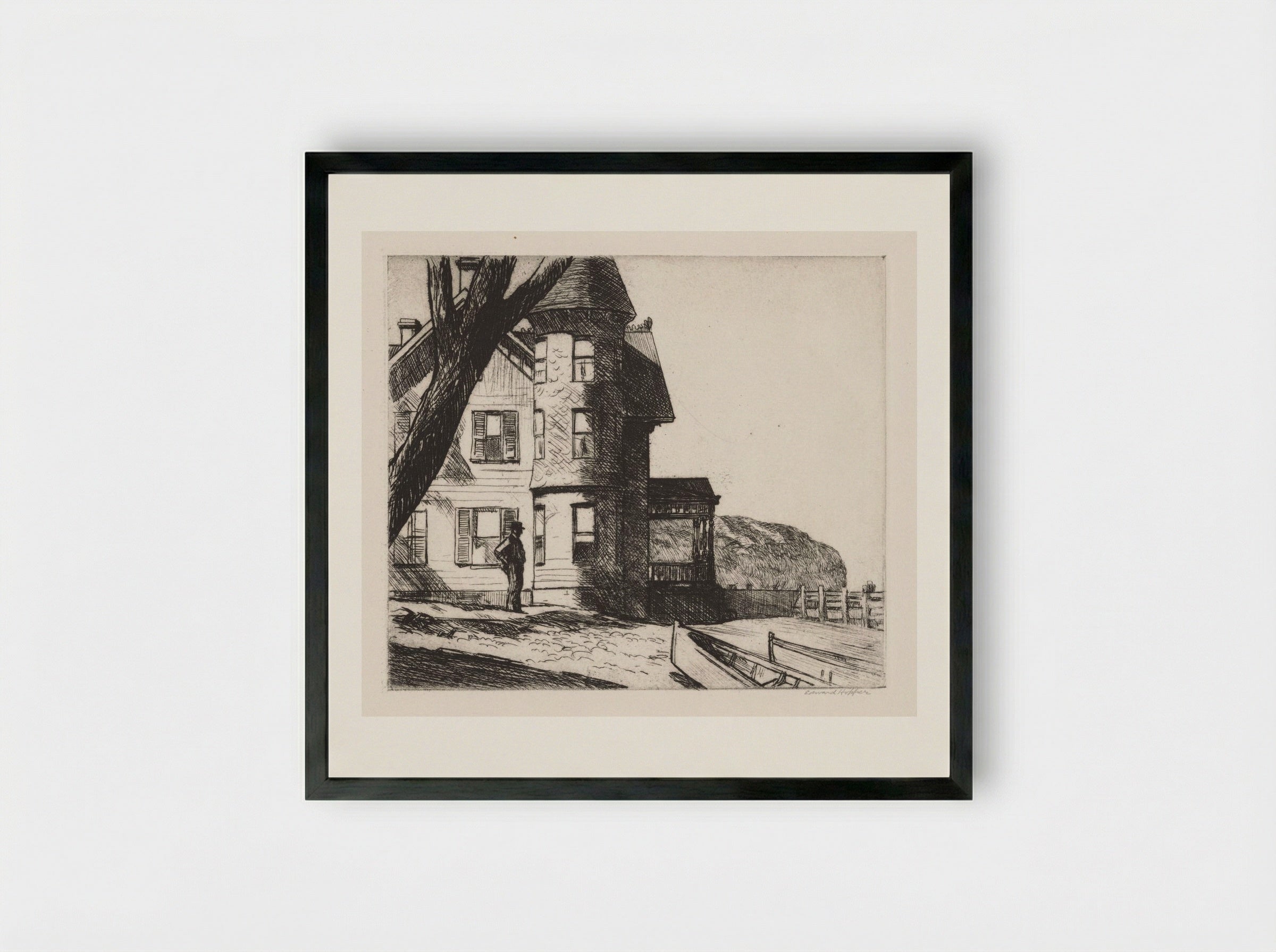 House by a River - Edward Hopper - Framed Print Black