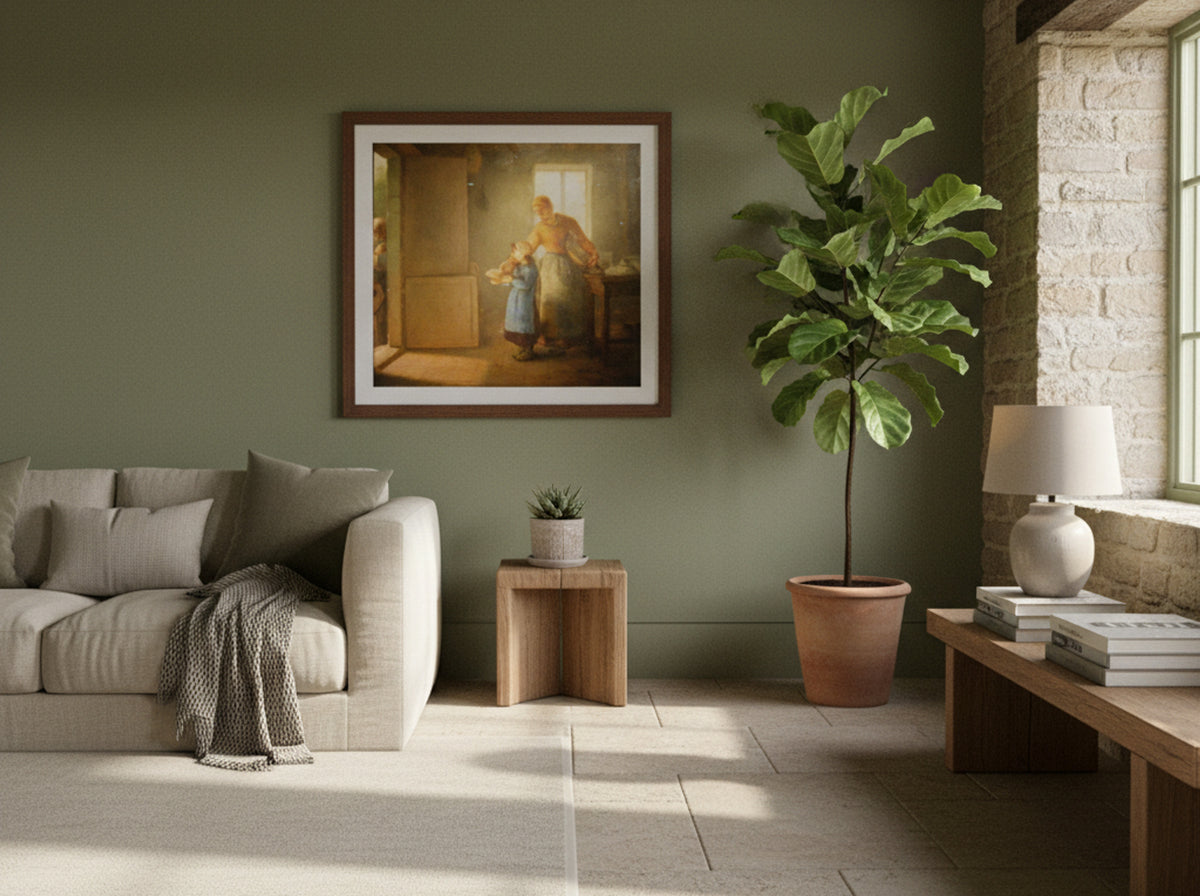 Untitled (Woman and Child Offering Bread) - Fine Art Print - Lifestyle