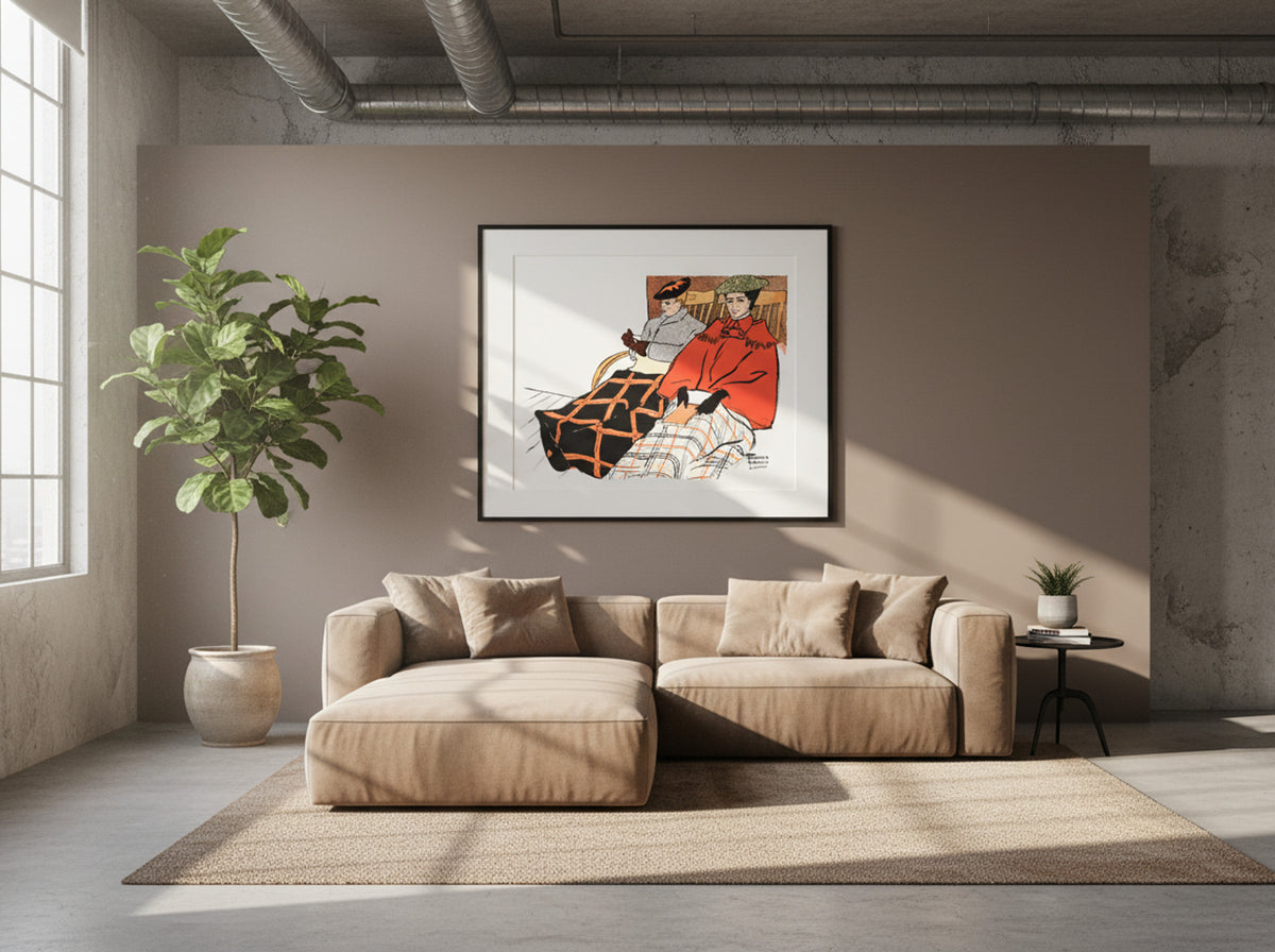 Man and Woman Sitting Together - Edward Penfield - Lifestyle