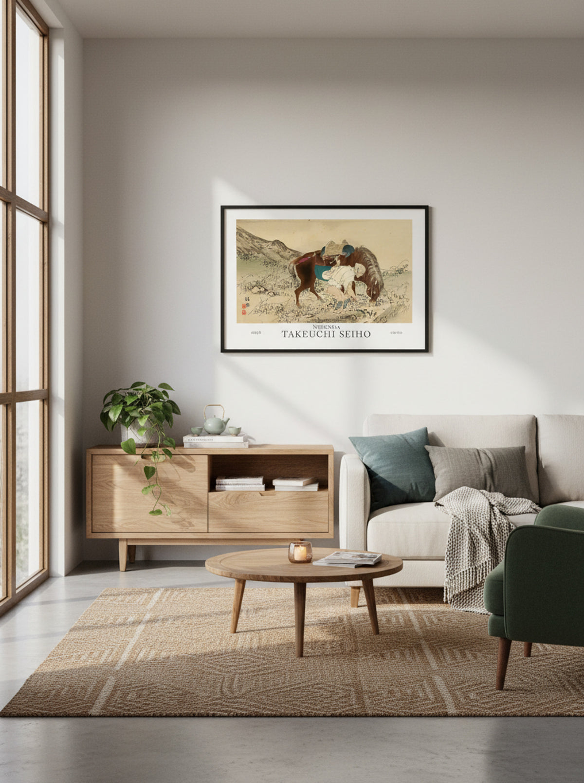 Seiho Twelve Fuji – Taking Care of Horse Modern Print Reproduction - Lifestyle