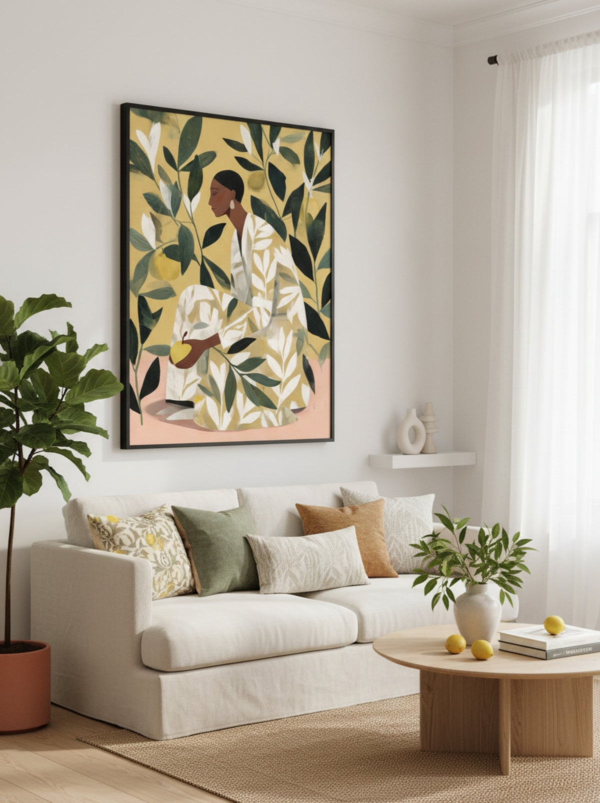 Lemon Garden Figure Modern Botanical Art Print - Lifestyle