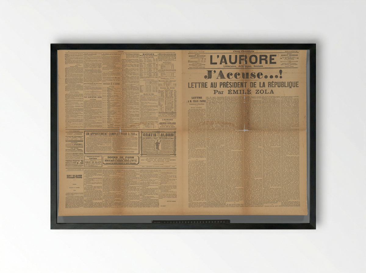 Émile Zola Astraal (J'accuse...!) - Kees de Goede - Framed Print Black