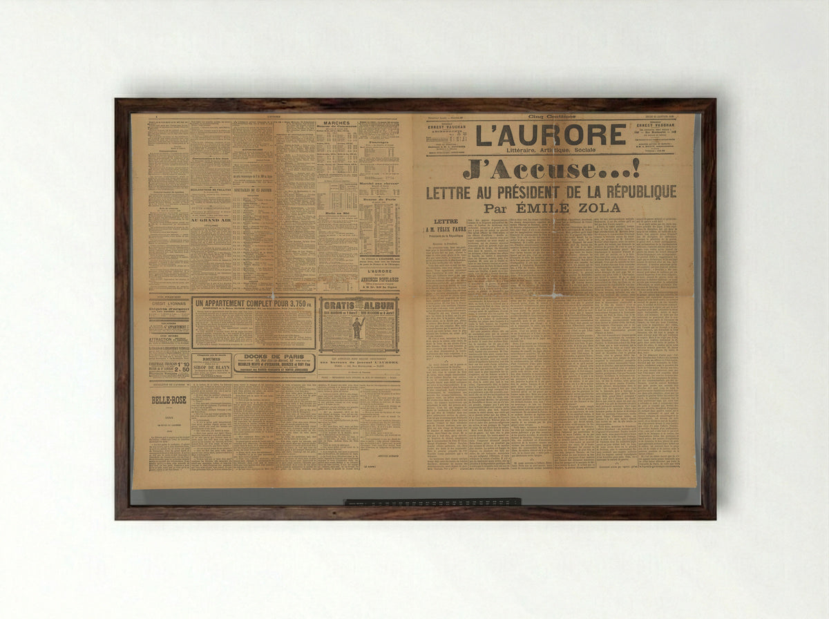 Émile Zola Astraal (J'accuse...!) - Kees de Goede - Framed Print Dark Wood