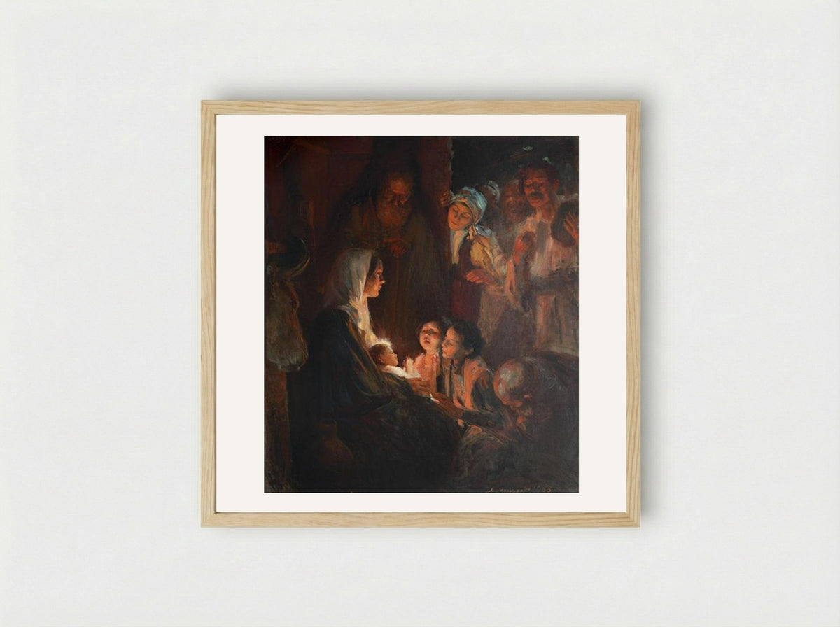 Închinarea păstorilor - Nicolae Vermont - Framed Print Wood