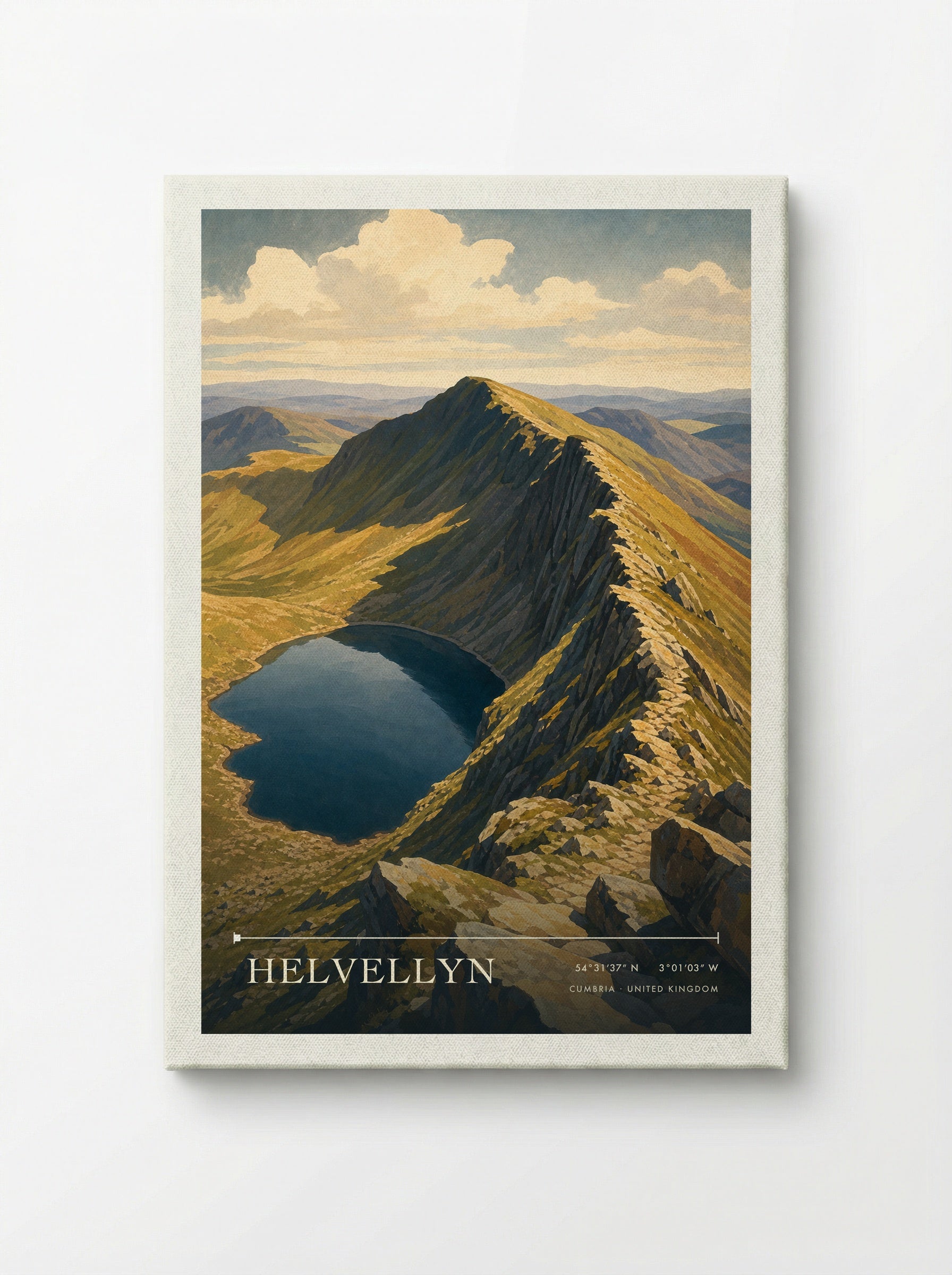 Helvellyn Cumbria United Kingdom Travel Poster - Canvas