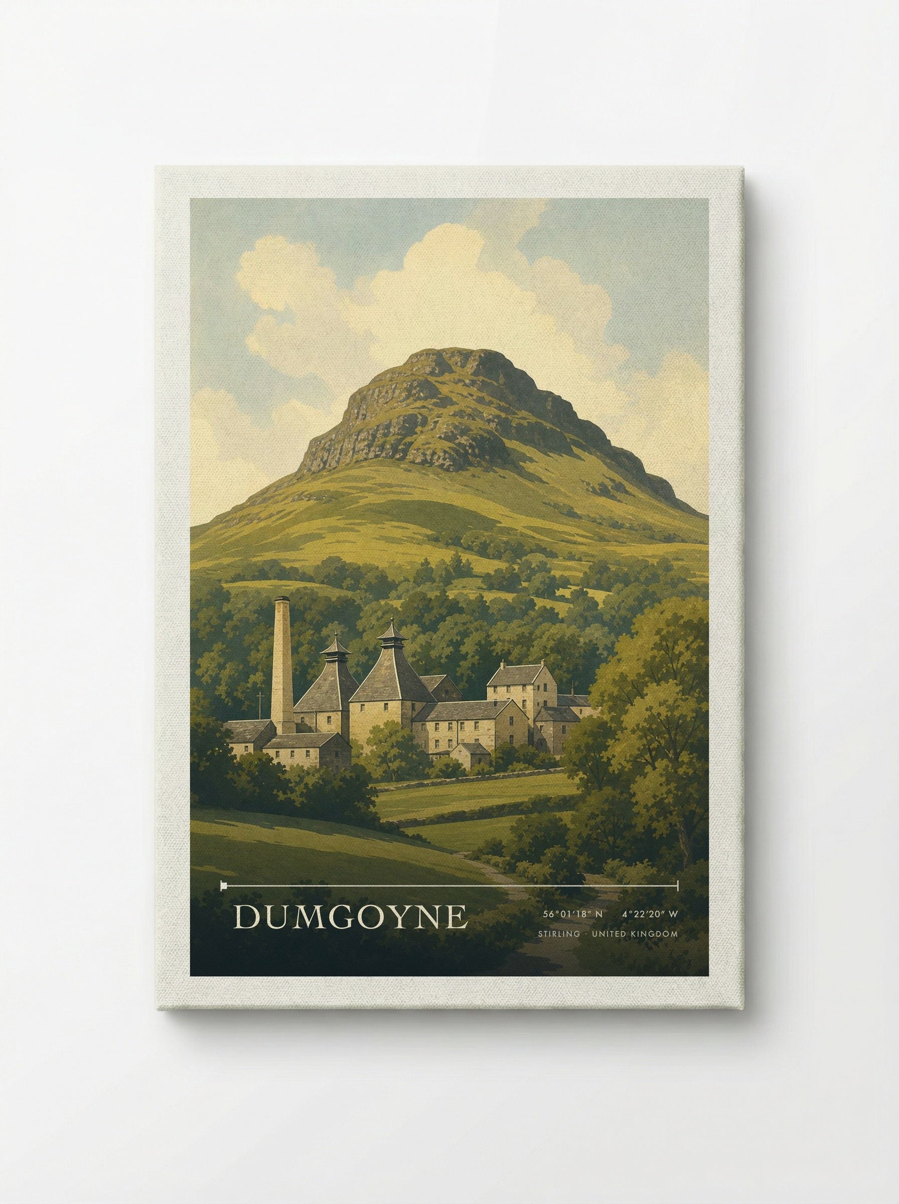 Dumgoyne Stirling United Kingdom Travel Poster - Canvas