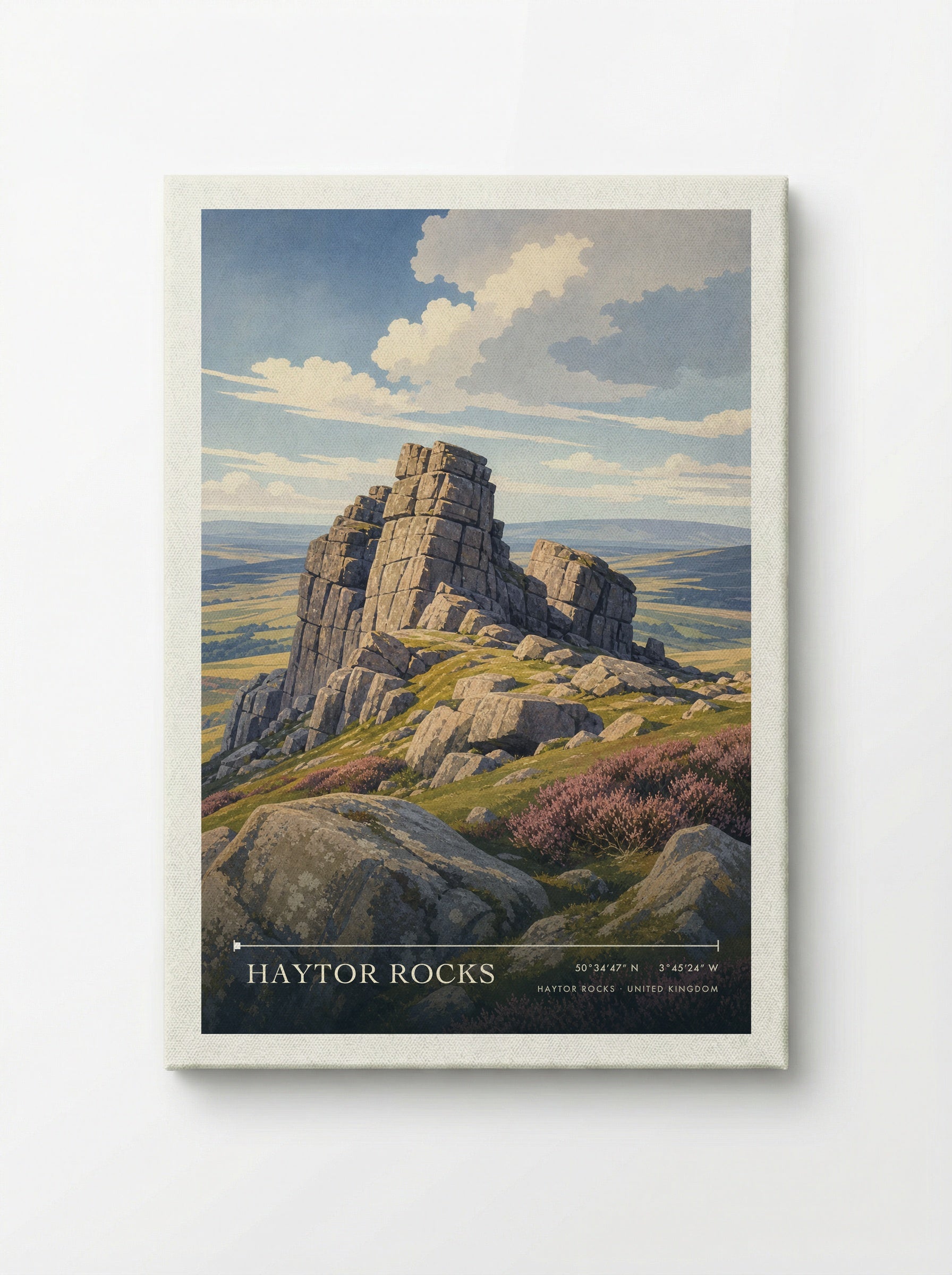 Haytor Rocks United Kingdom Travel Poster - Canvas