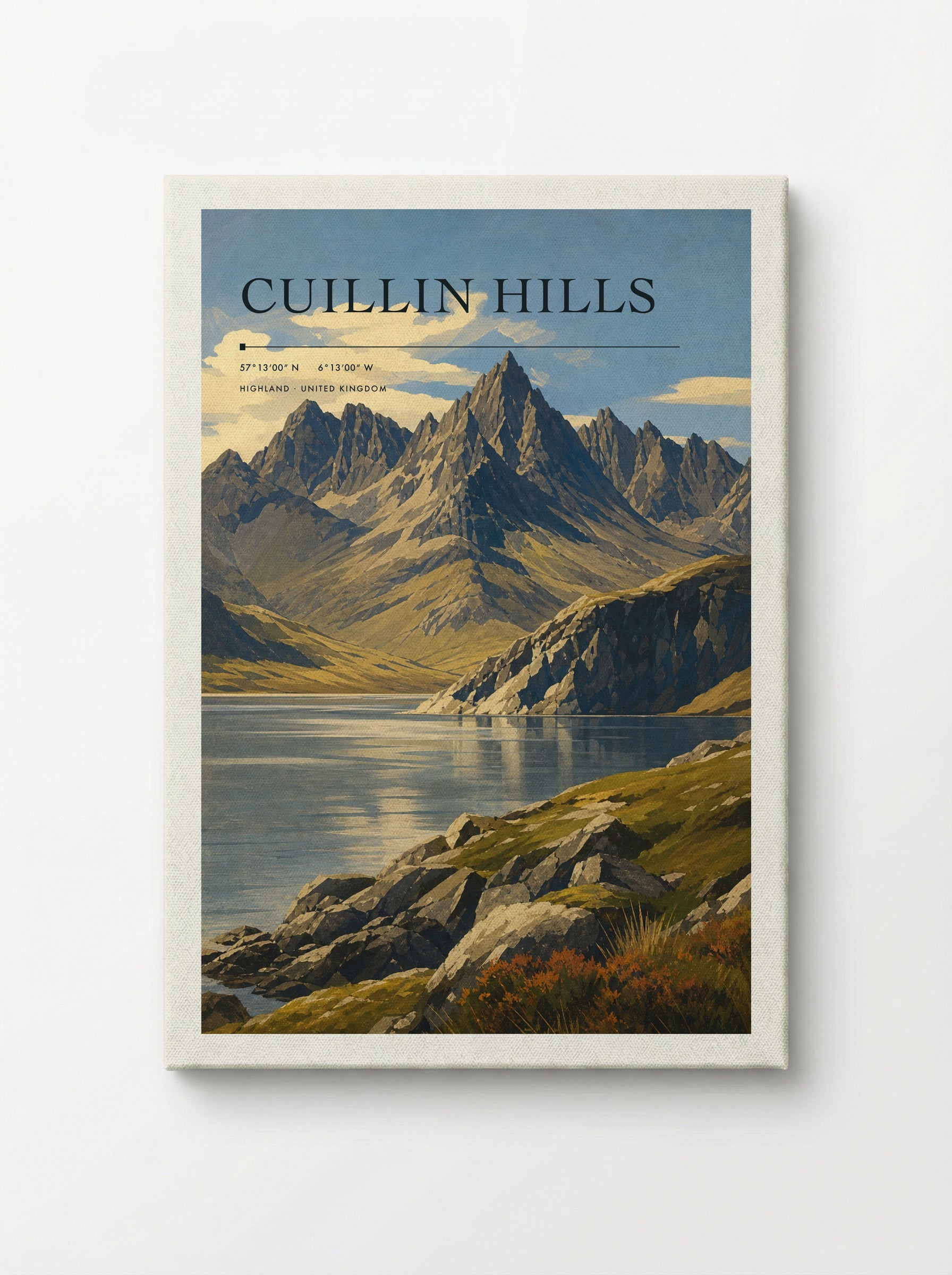 Cuillin Hills Highland United Kingdom Travel Poster - Canvas